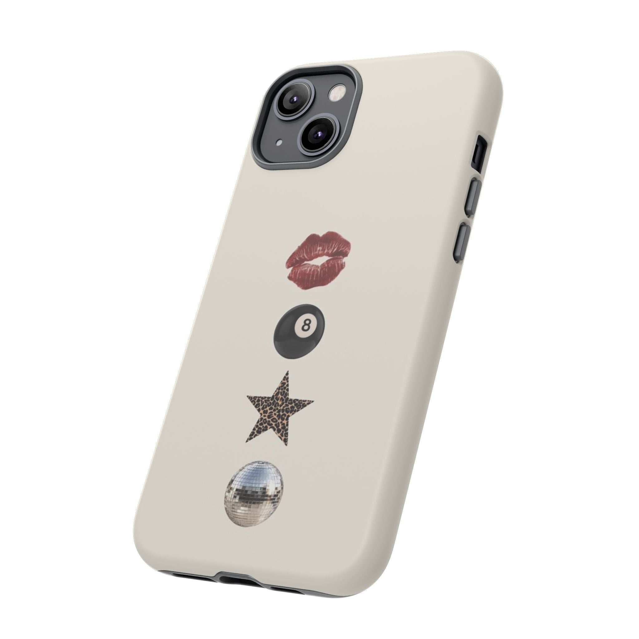Kiss 8-Ball Star iPhone Case – Trendy Minimalist Protective Cover