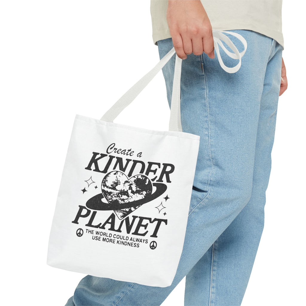 Create a Kinder Planet Tote Bag — Eco-Friendly Earth Love Canvas Tote