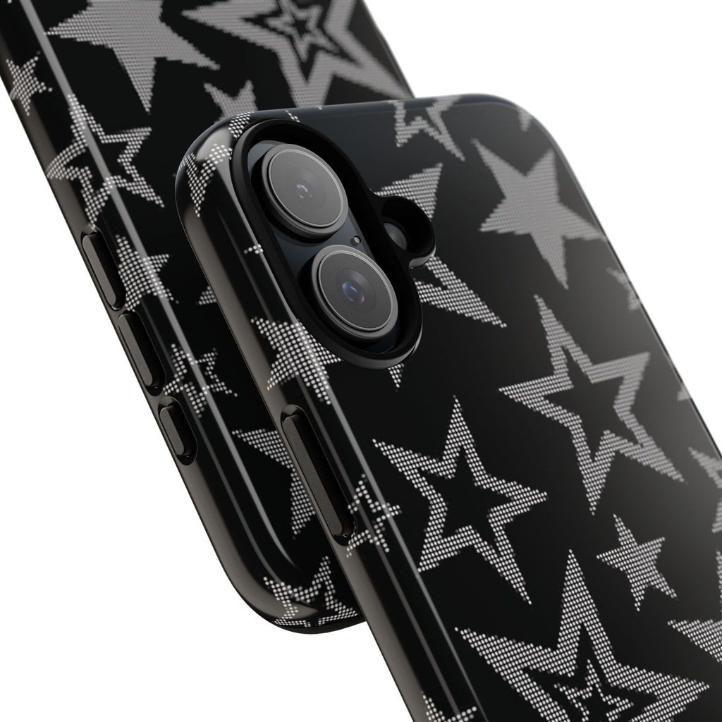 Black Star Pattern Tough Phone Case — Durable Protective Phone Cover