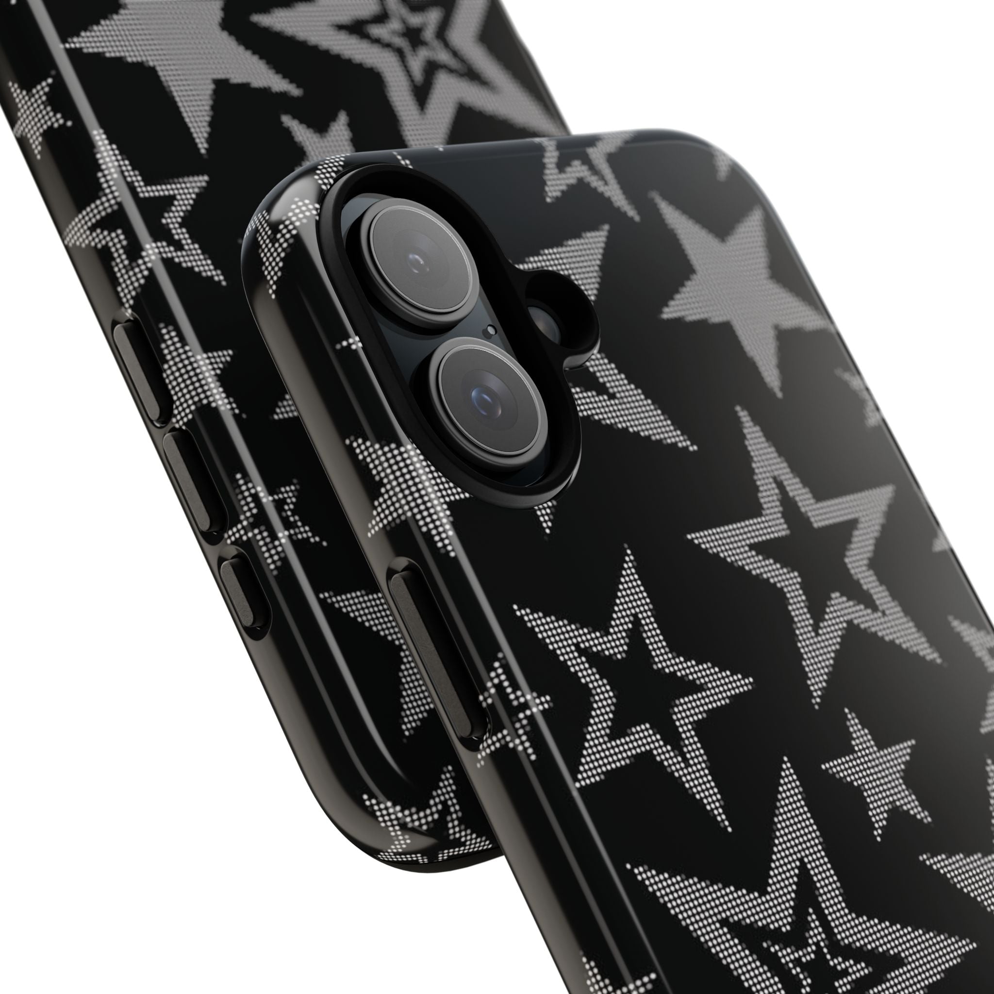 Black Star Pattern Tough Phone Case — Durable Protective Phone Cover