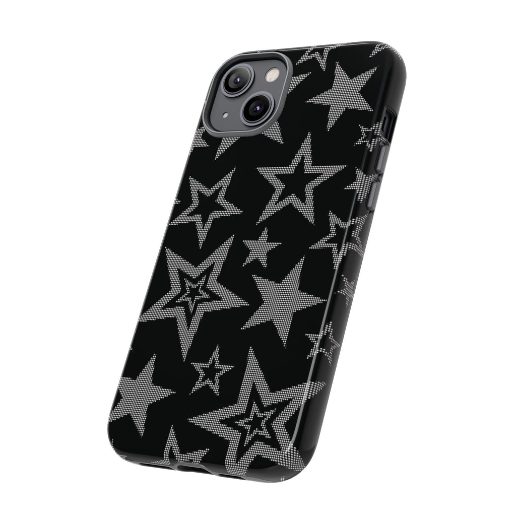 Black Star Pattern Tough Phone Case — Durable Protective Phone Cover