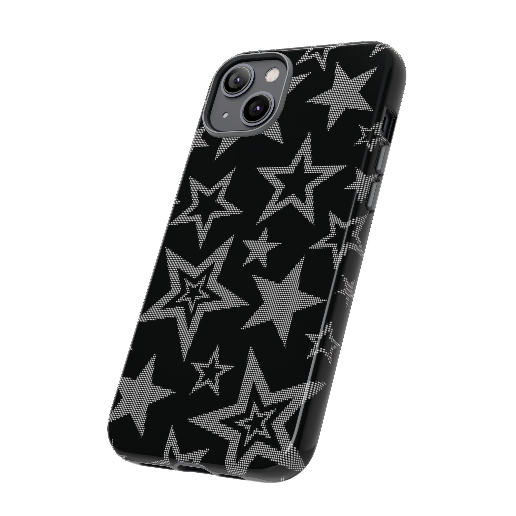 Black Star Pattern Tough Phone Case — Durable Protective Phone Cover