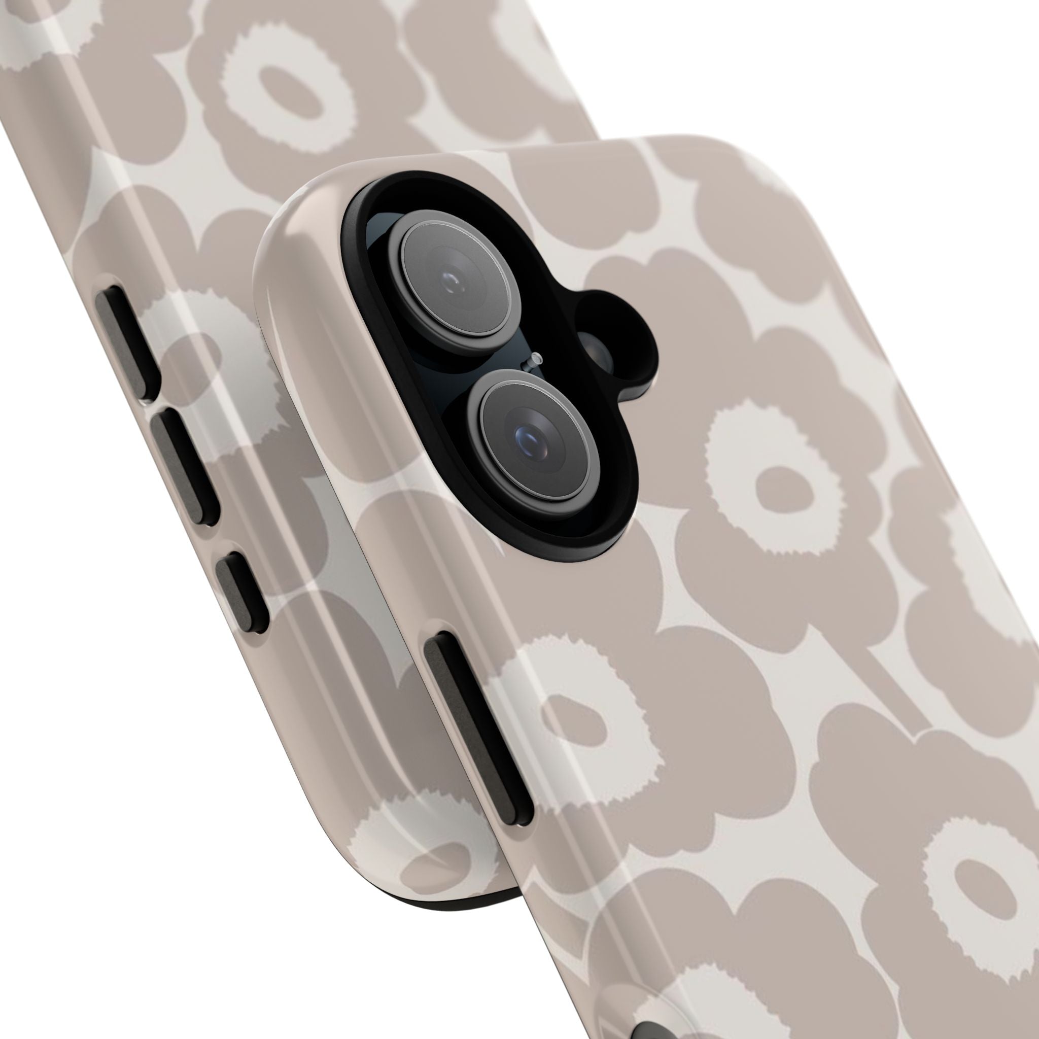 Floral Tough iPhone Case — Neutral Beige Poppy Protective Cover