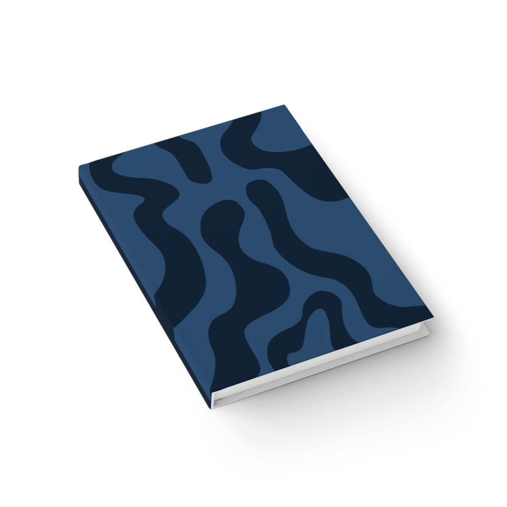 Blue Abstract Pattern Ruled Journal — Hardcover Navy Scribble Notebook for Notes & Planning