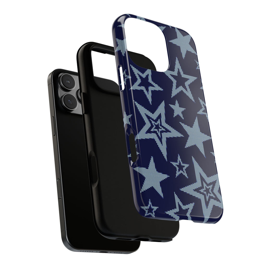 Navy Star Pattern Tough iPhone Case