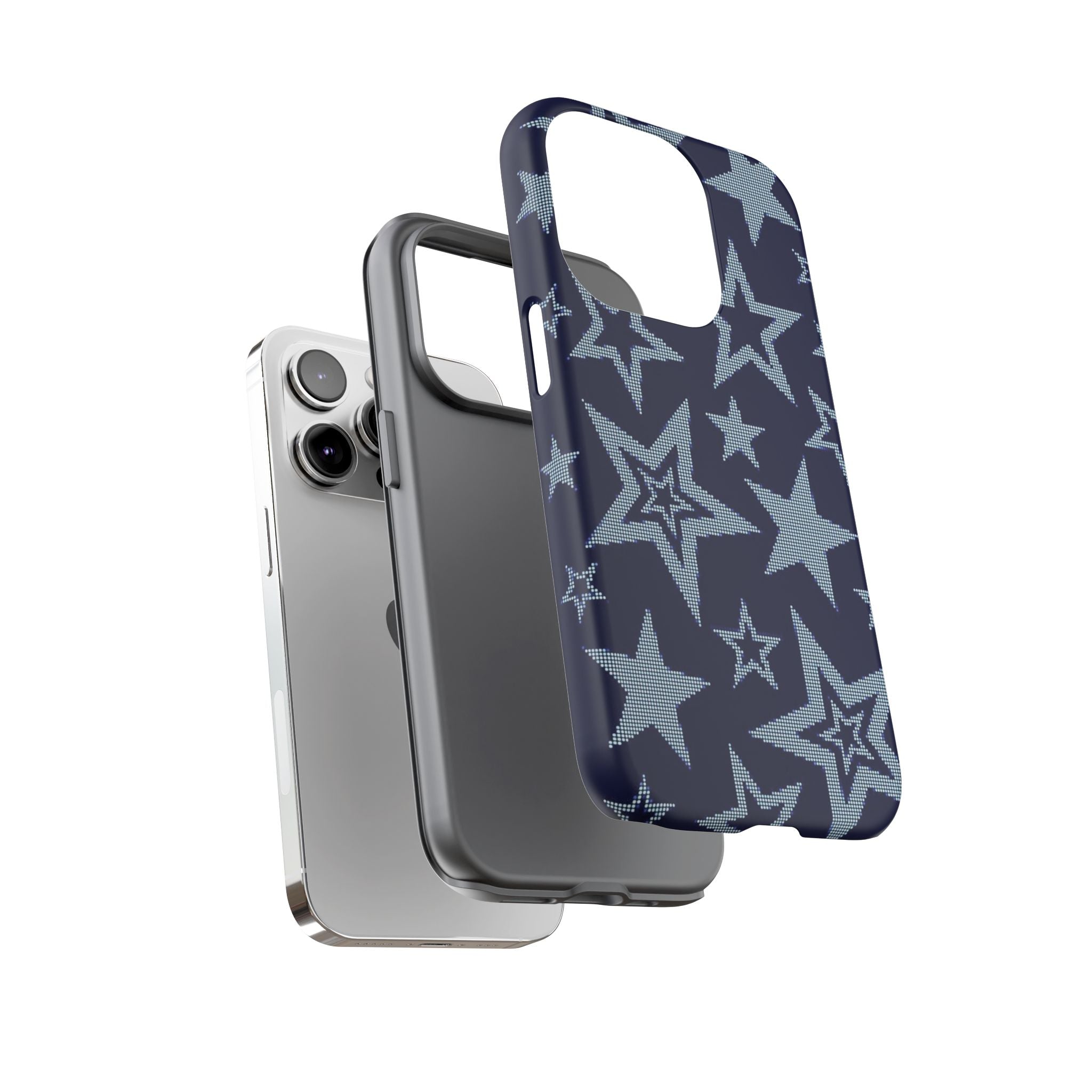 Navy Star Pattern Tough iPhone Case