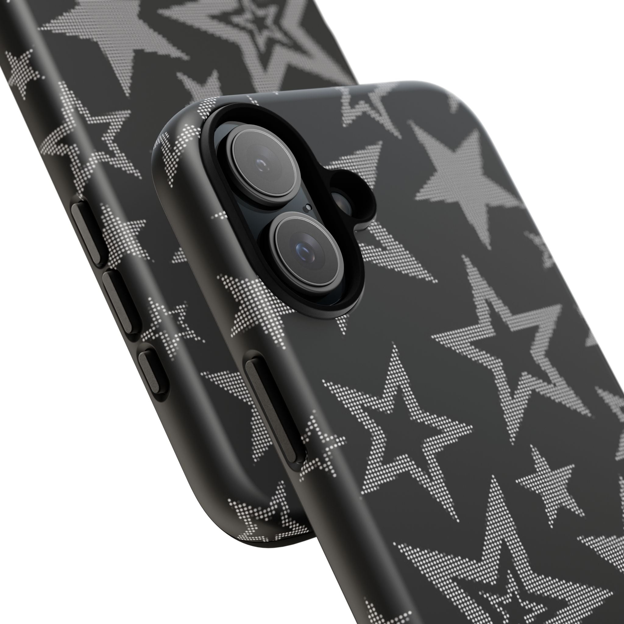 Black Star Pattern Tough Phone Case — Durable Protective Phone Cover