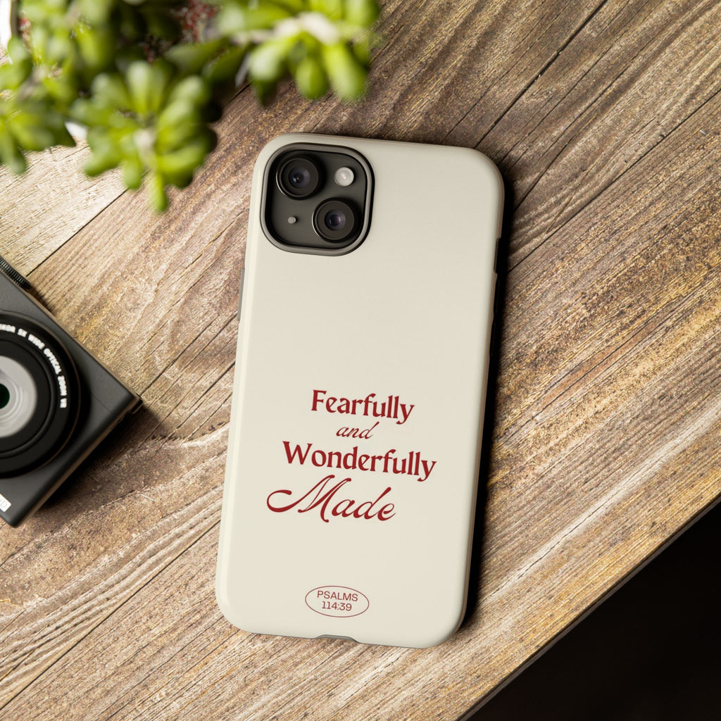 Tough Phone Case — "Fearfully and Wonderfully Made" Christian Scripture Protective Case