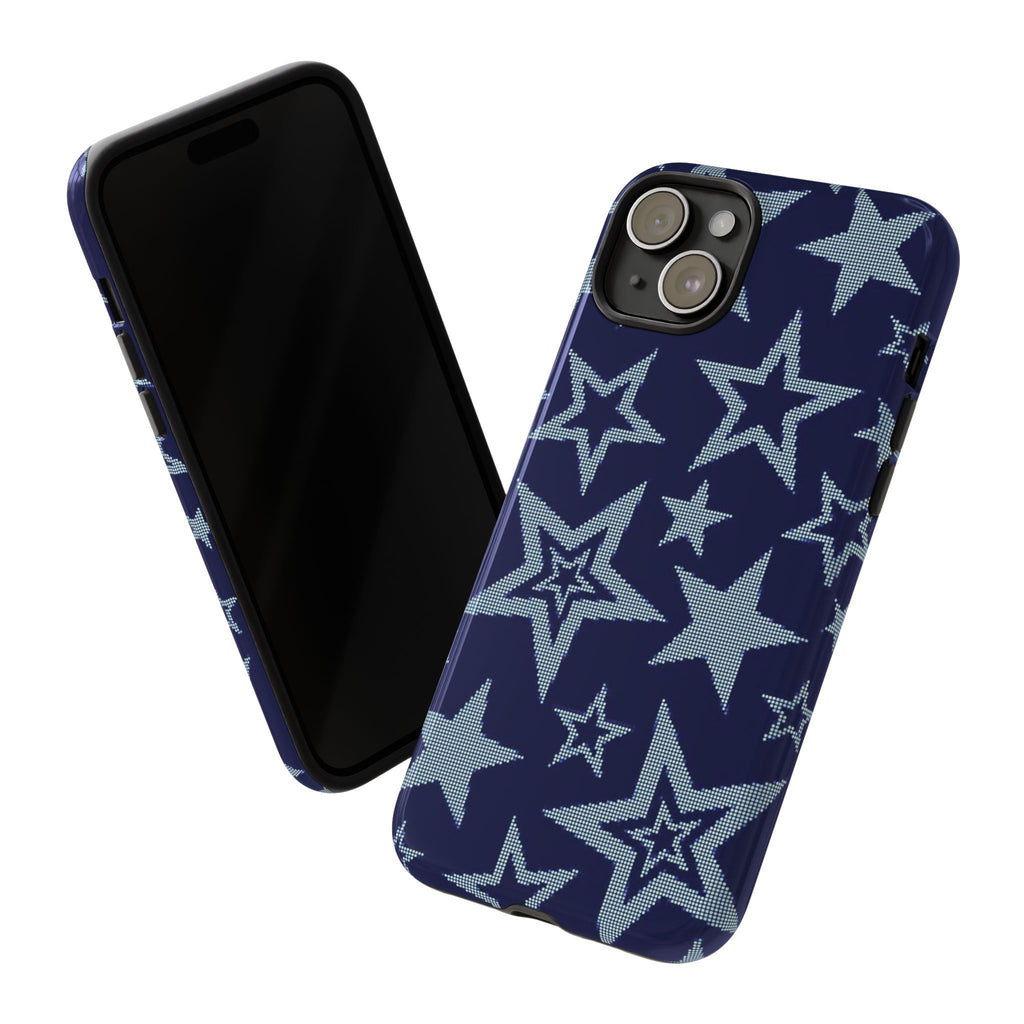 Navy Star Pattern Tough iPhone Case