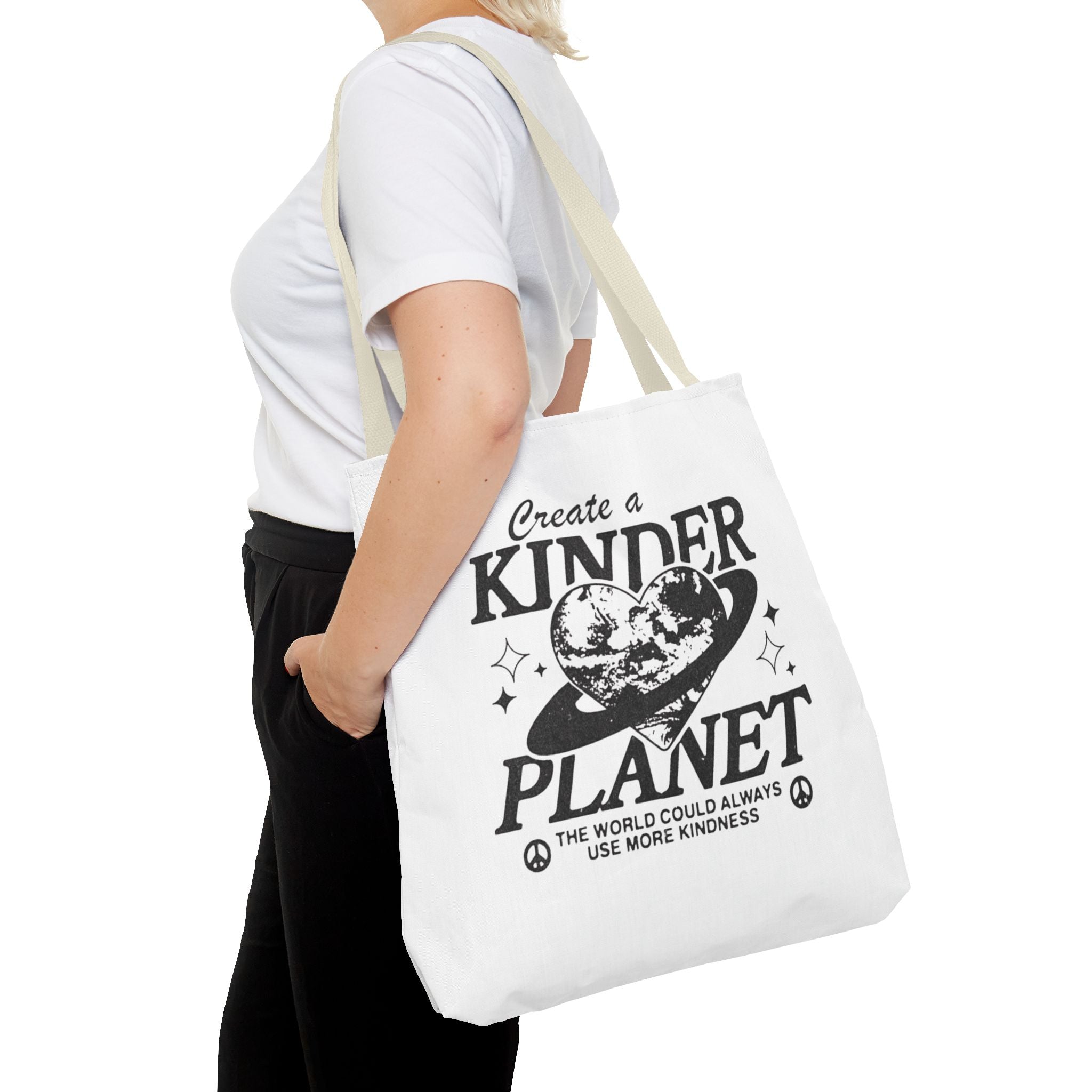 Create a Kinder Planet Tote Bag — Eco-Friendly Earth Love Canvas Tote
