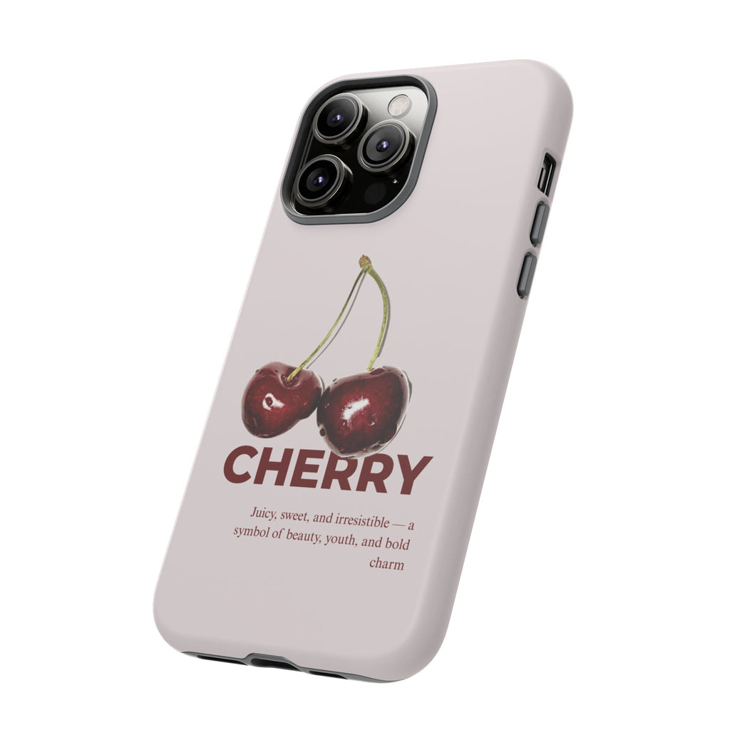 Cherry Vintage iPhone Case — Retro Cherry Illustration with 'CHERRY' Text