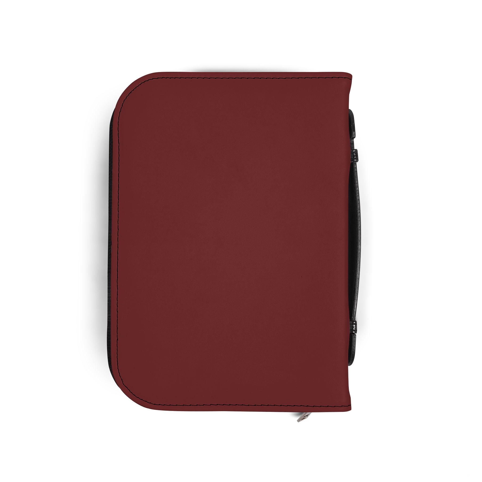 Burgundy Zippered Bible Cover – "In God's Hands" Protective Case with Handle