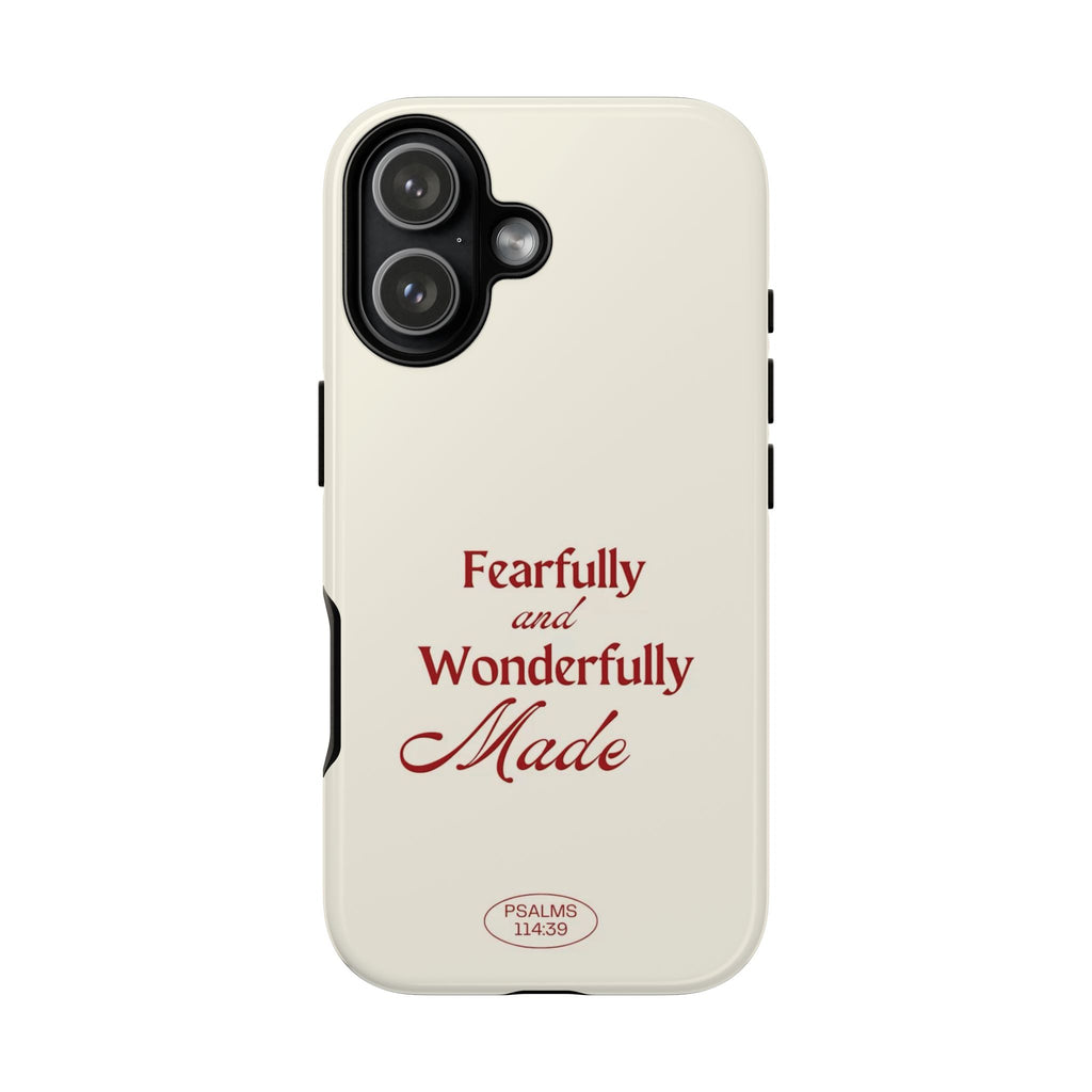 Tough Phone Case — "Fearfully and Wonderfully Made" Christian Scripture Protective Case