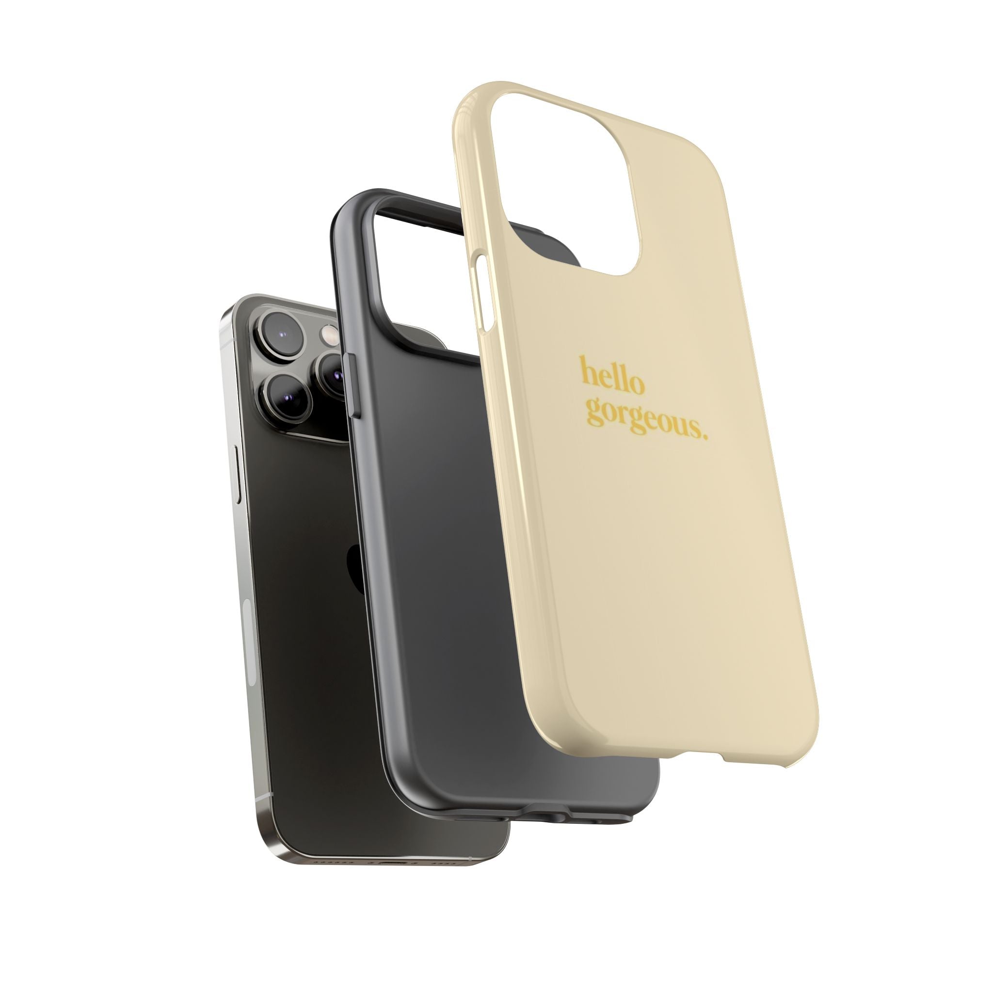 Hello Gorgeous iPhone Case — Cream Tough Protective Cover