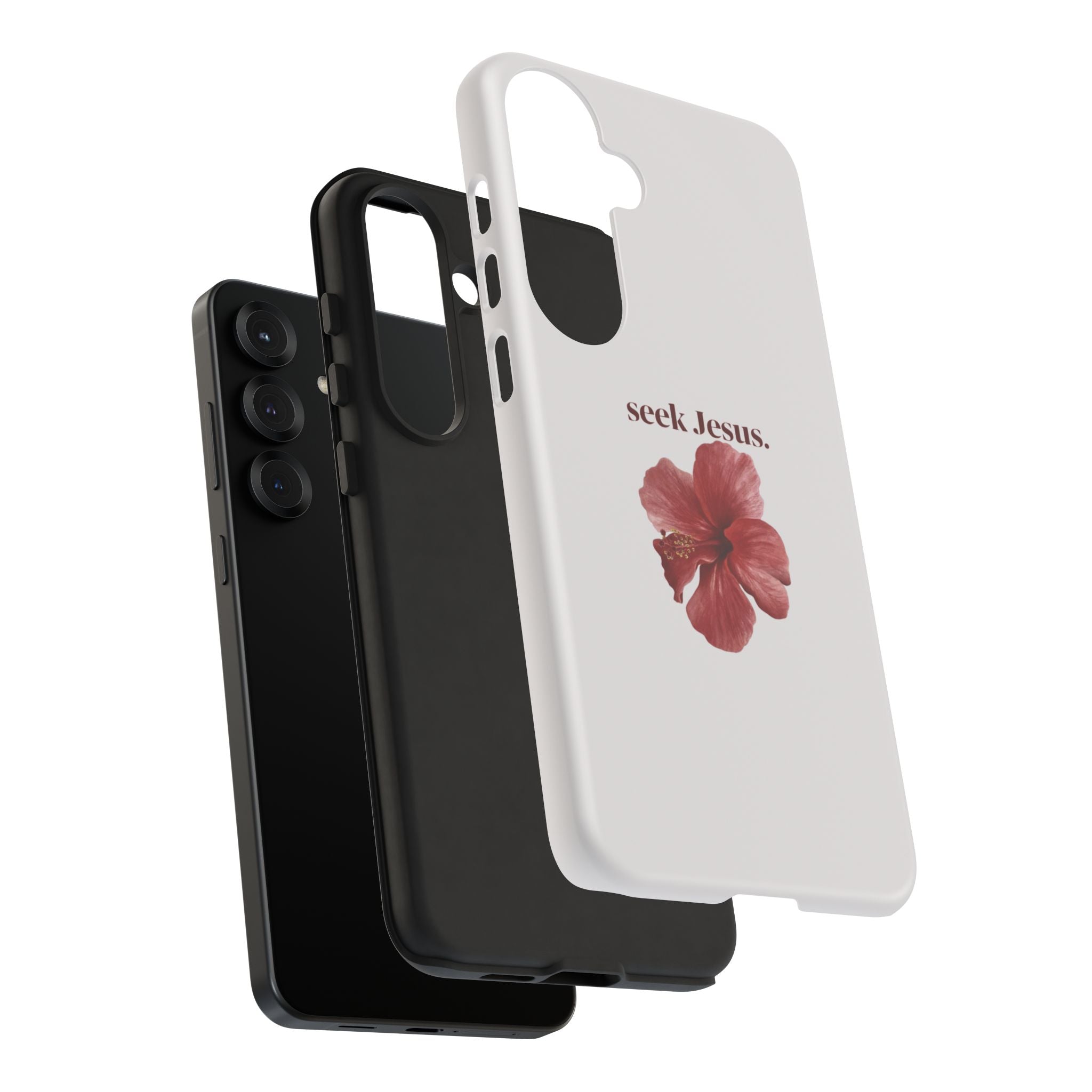 "seek Jesus." Floral Tough Protective Case