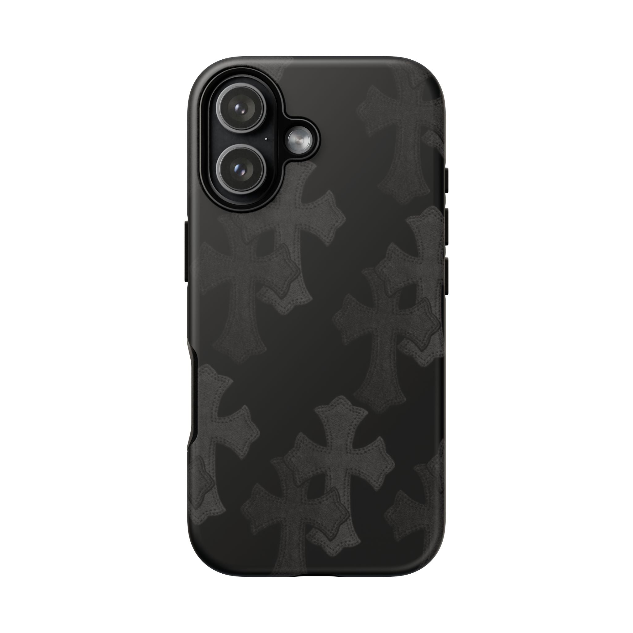 Black Cross Pattern Tough iPhone Case — Gothic Protective iPhone Cover
