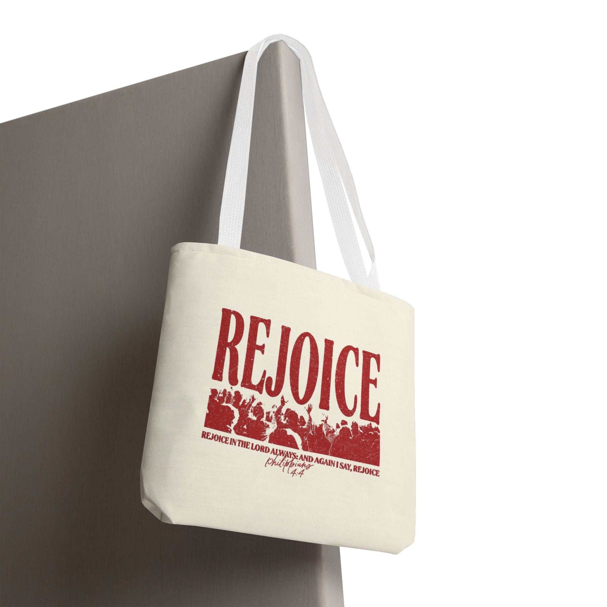 "Rejoice" Graphic Tote Bag