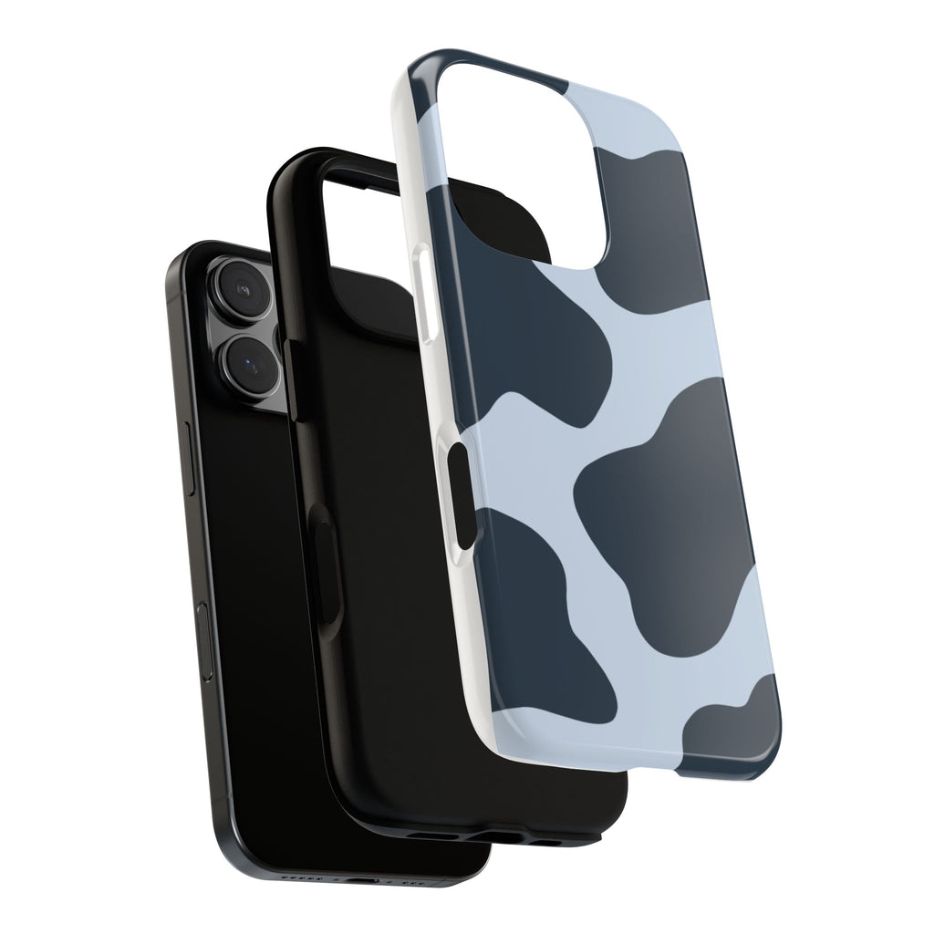 Cow Print Tough iPhone Case — Blue Black Abstract Pattern