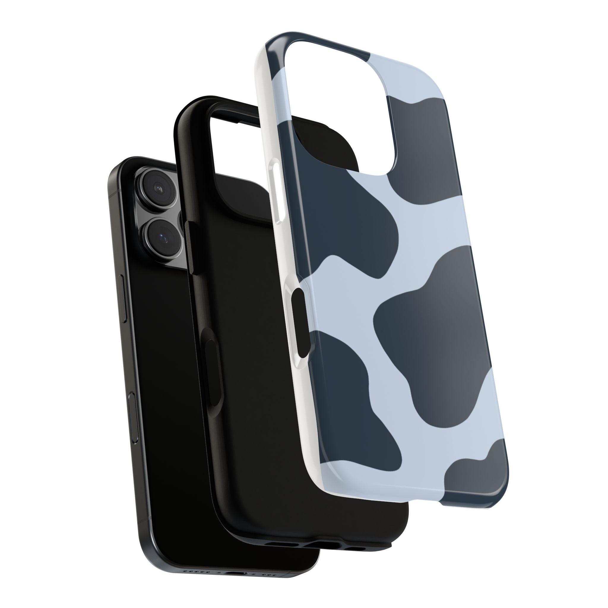 Cow Print Tough iPhone Case — Blue Black Abstract Pattern