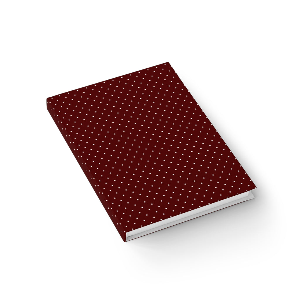 Maroon Polka Dot Ruled Journal — Hardcover Lined Notebook for Notes & Daily Writing