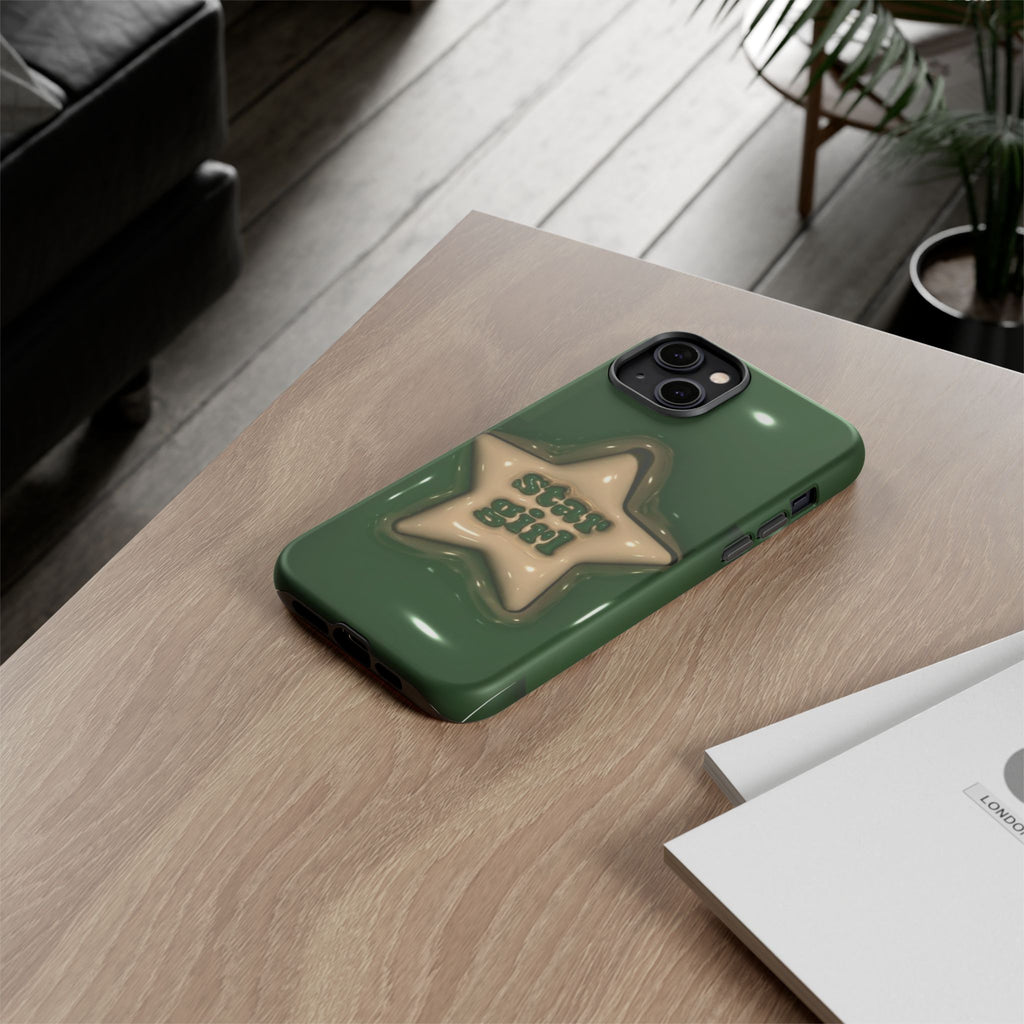 Star Girl iPhone Case — Green Star Protective Case