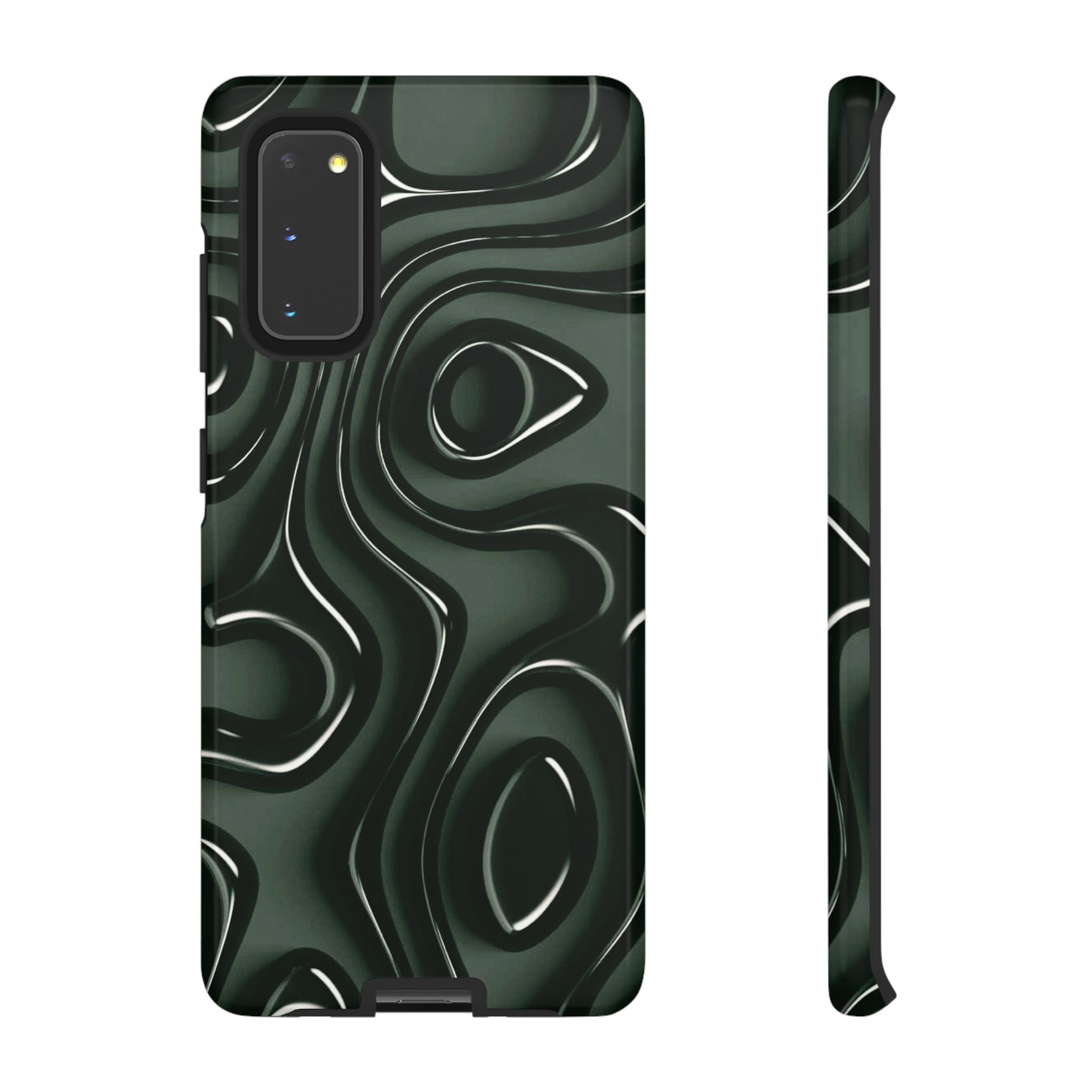 Dark Green Abstract Swirl Tough Phone Case