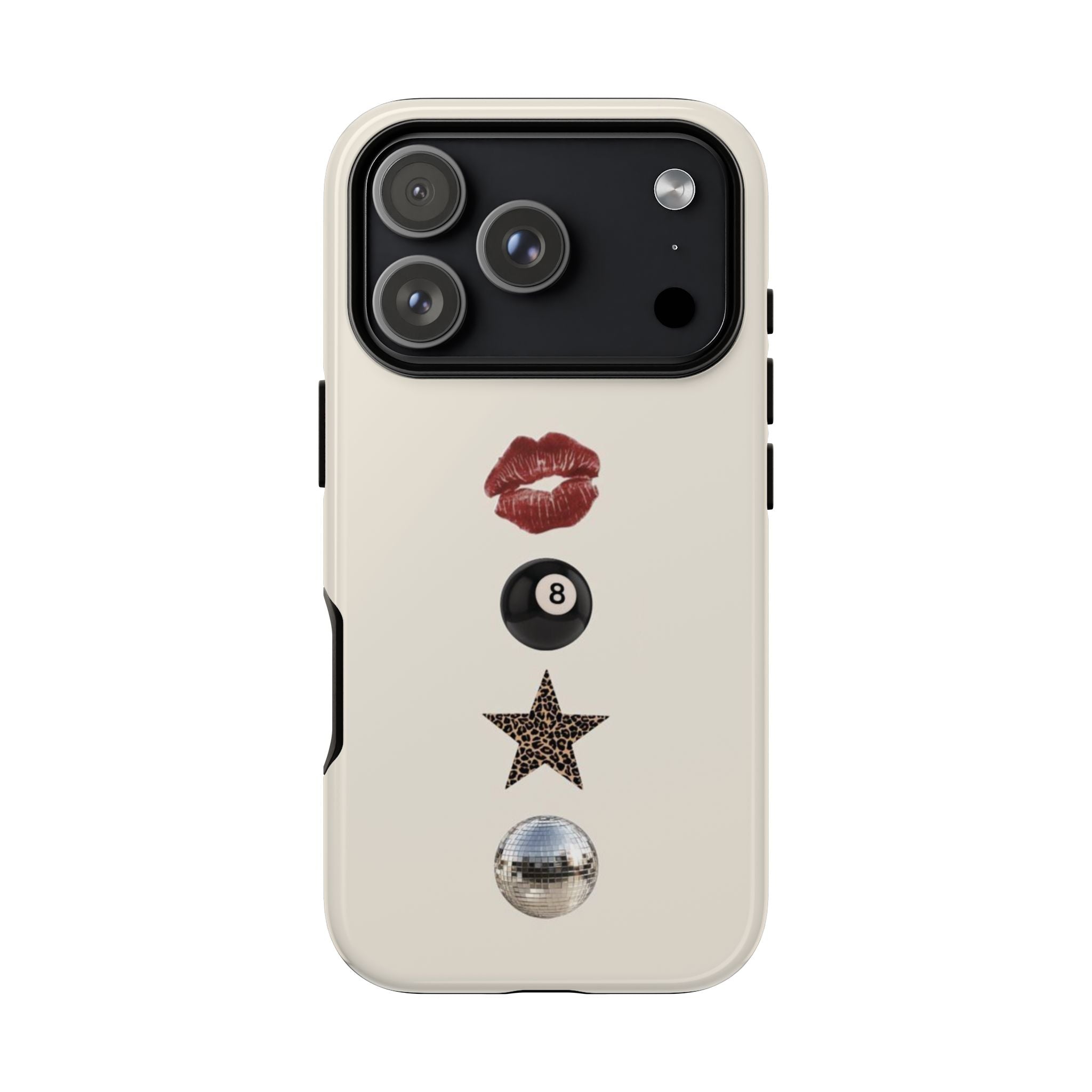 Kiss 8-Ball Star iPhone Case – Trendy Minimalist Protective Cover