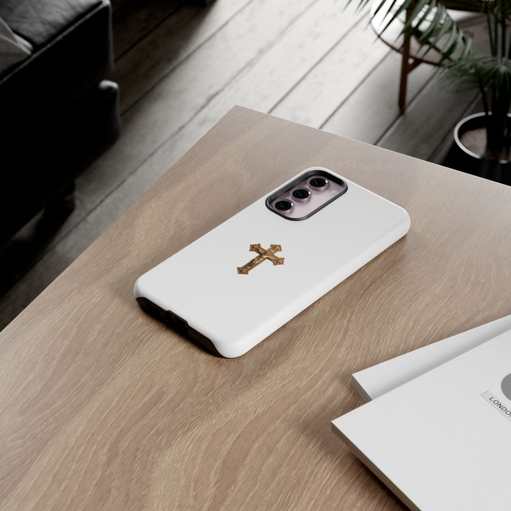 Gold Cross Tough Phone Case | Protective Cover