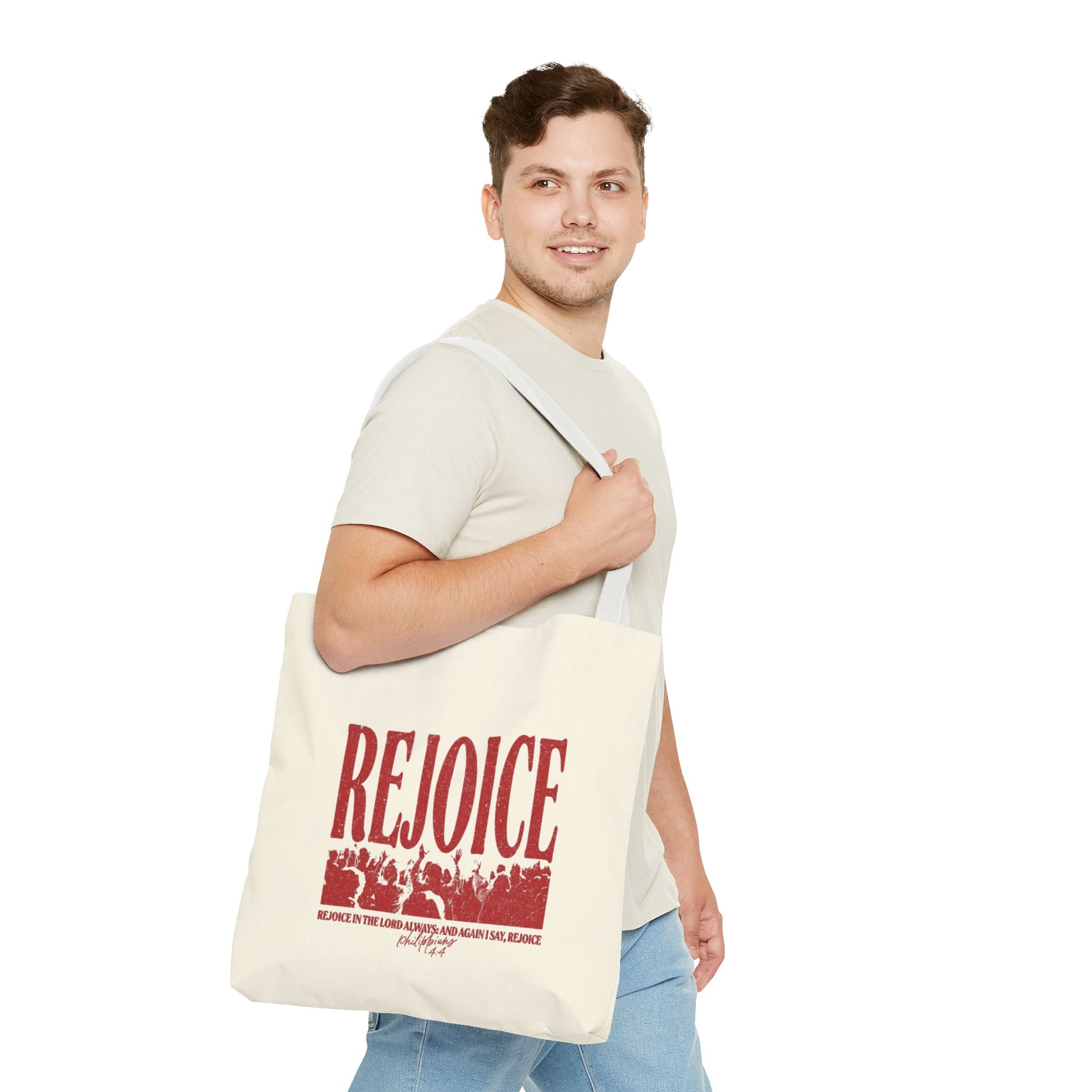"Rejoice" Graphic Tote Bag