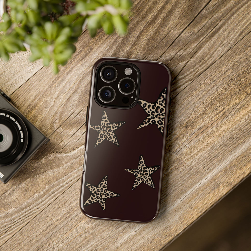 Leopard Star iPhone Case — Chic Brown Protective Tough Case
