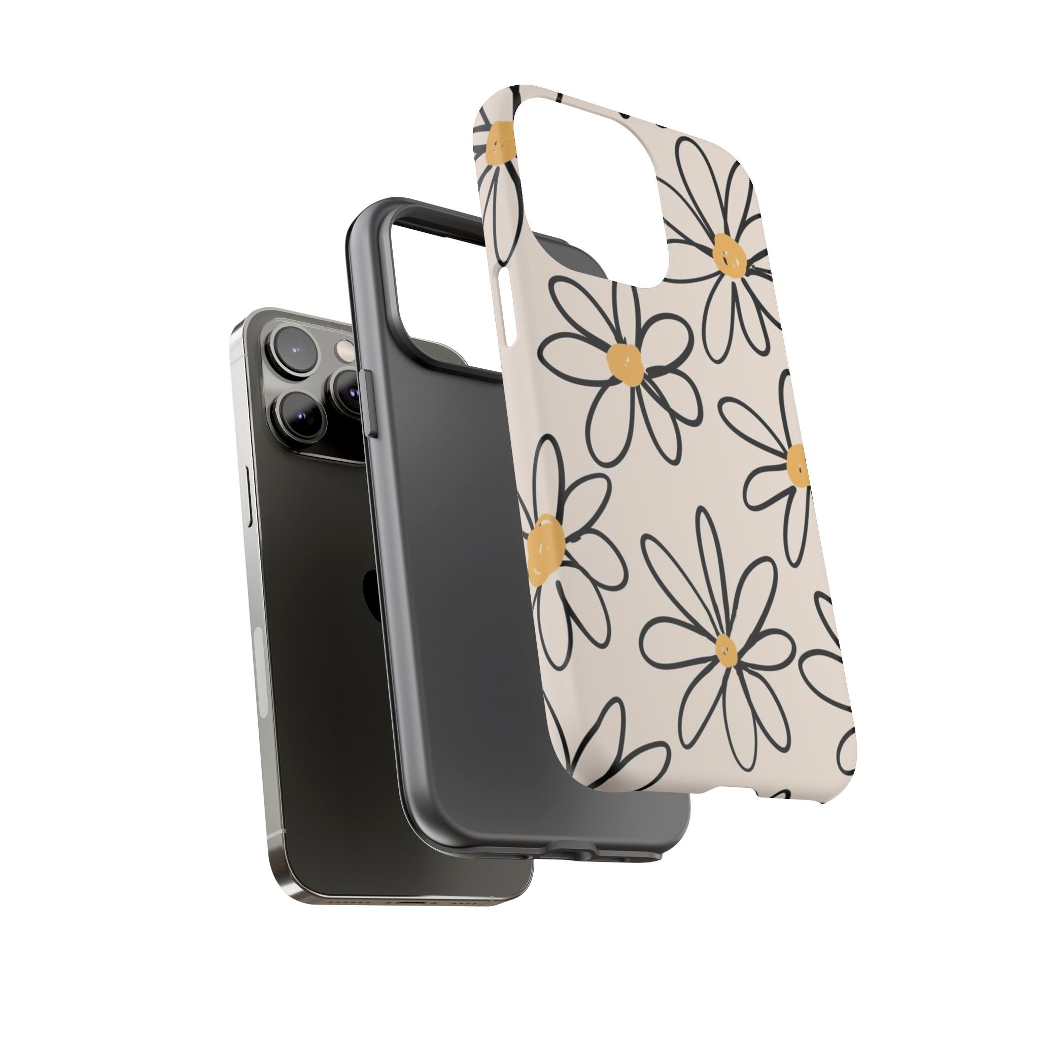 Daisy Sketch iPhone Case — Floral Protective Phone Cover