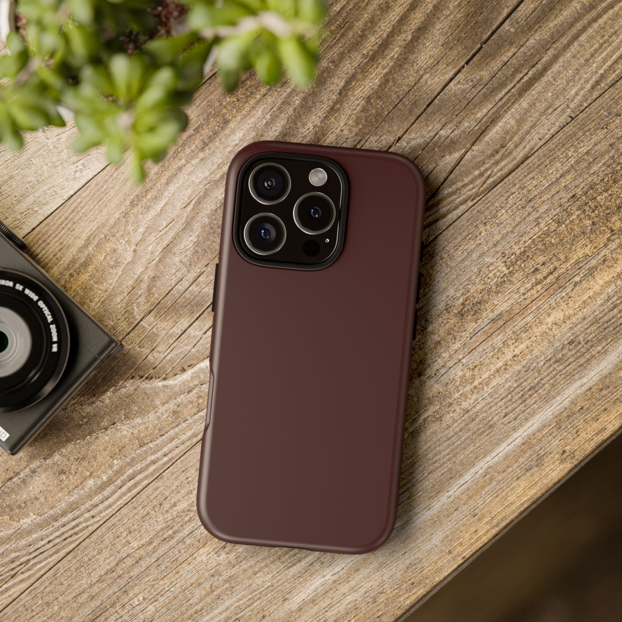 Maroon Tough iPhone Case — Slim Impact-Resistant Protective Cover