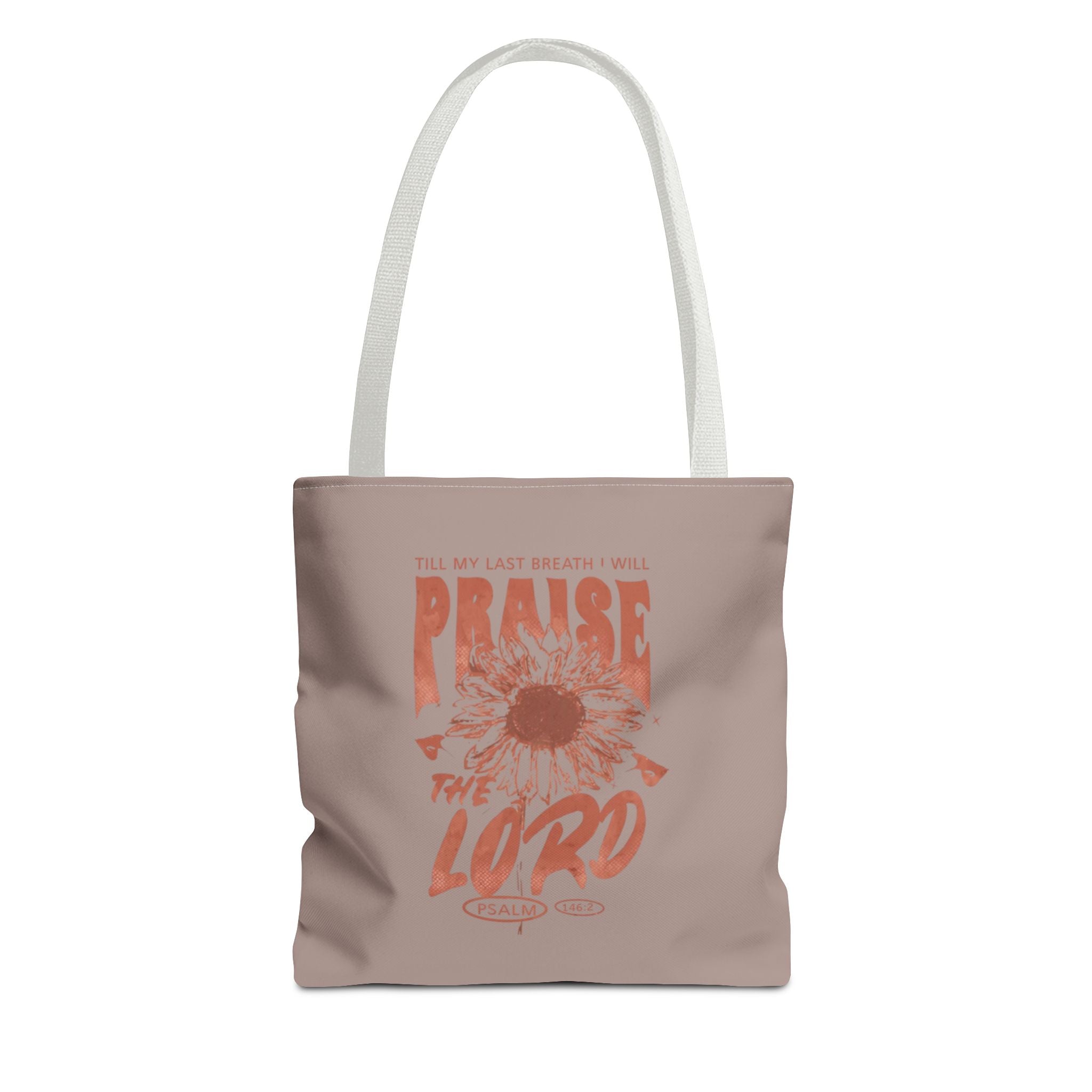 Praise the Lord Sunflower Tote Bag — Christian Floral Scripture Tote