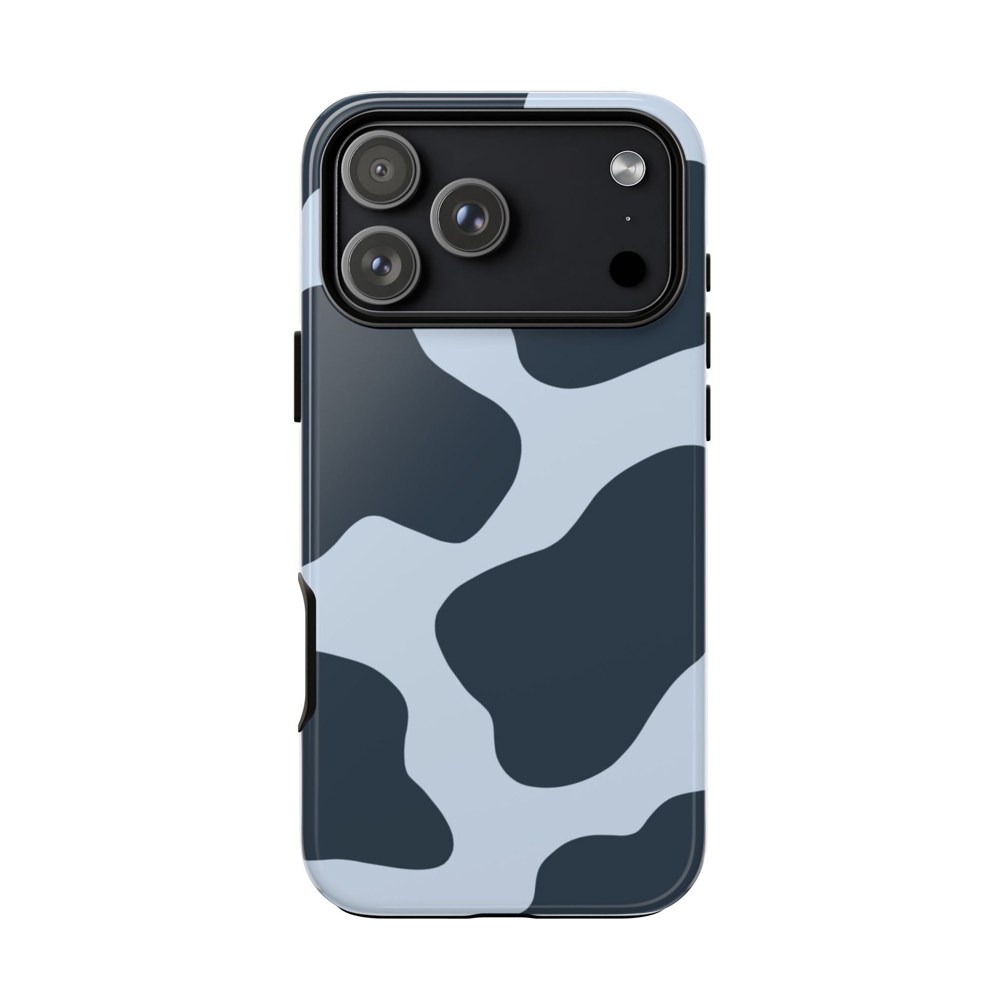 Cow Print Tough iPhone Case — Blue Black Abstract Pattern