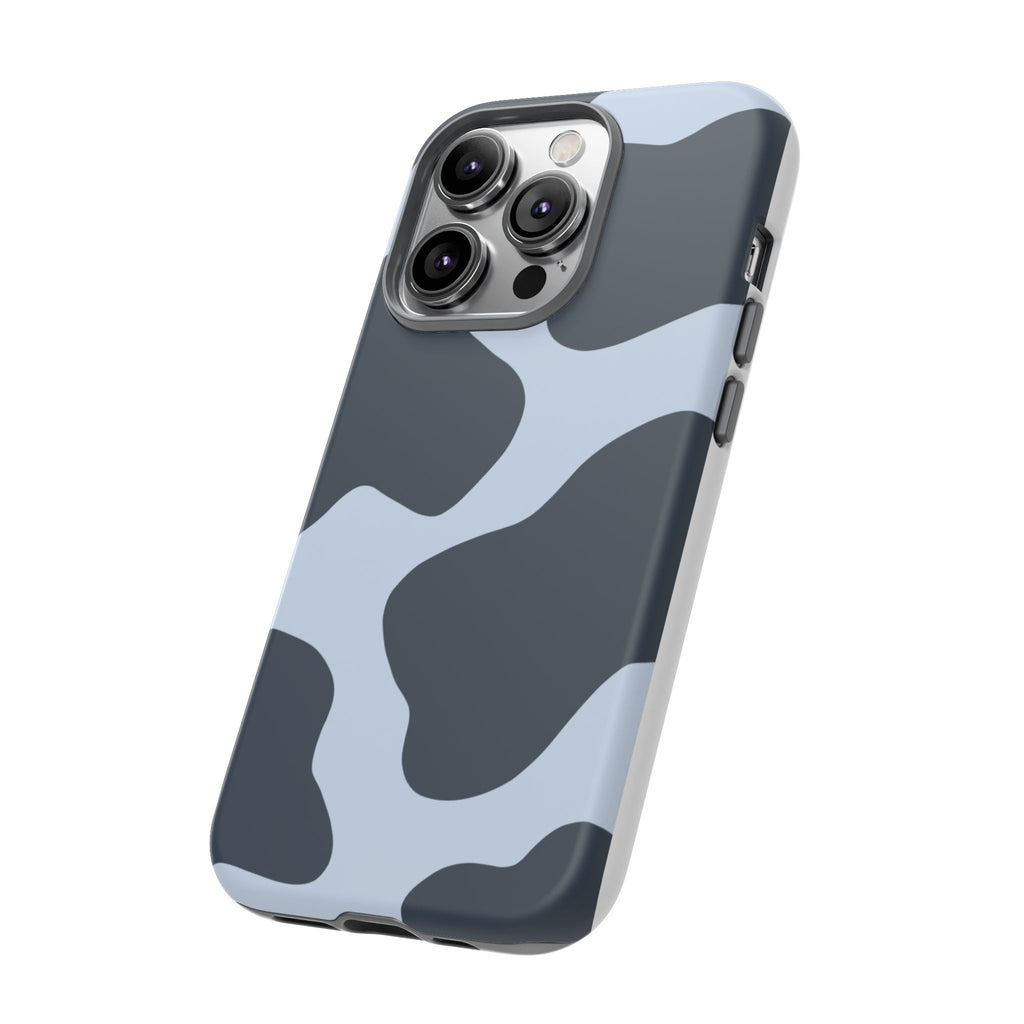 Cow Print Tough iPhone Case — Blue Black Abstract Pattern