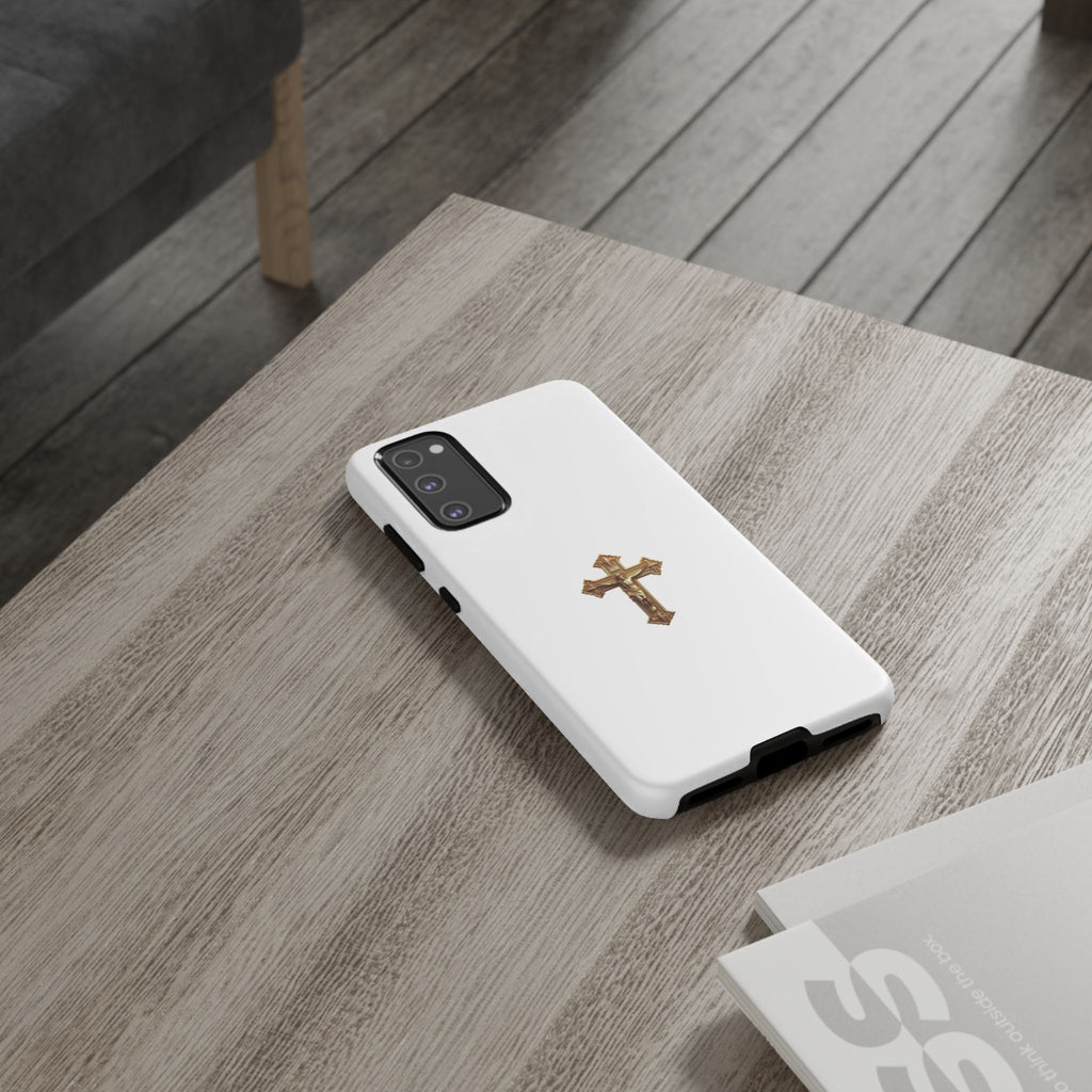 Gold Cross Tough Phone Case | Protective Cover