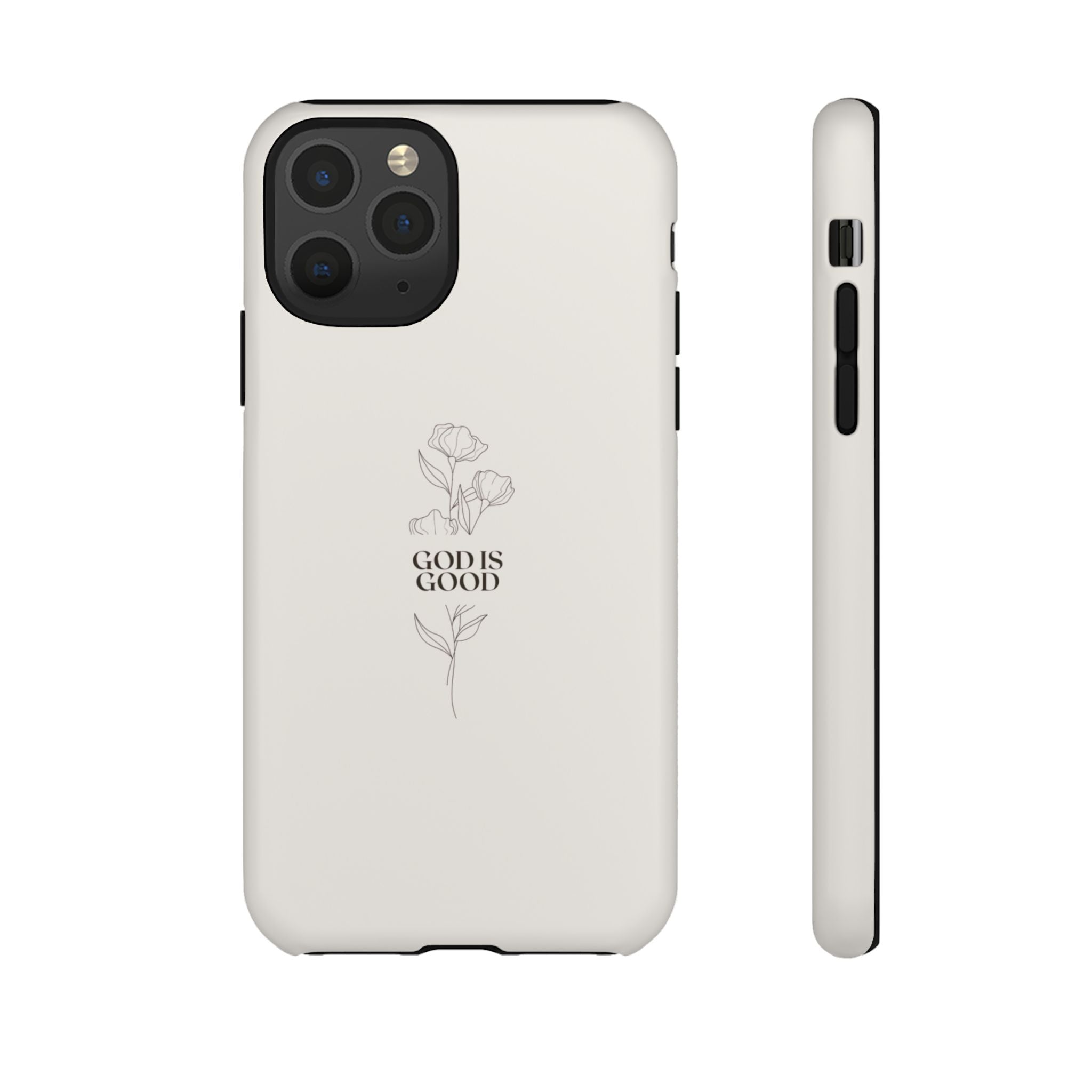 Minimal ‘God Is Good’ Floral Tough Phone Case