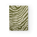 Olive Zebra Print Ruled Hardcover Journal — Lined Notebook for Notes & Daily Planning