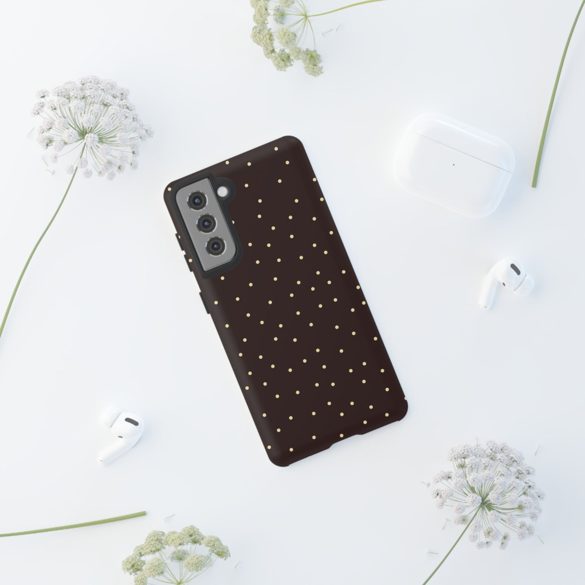 Brown Gold Polka Dot Tough Phone Case