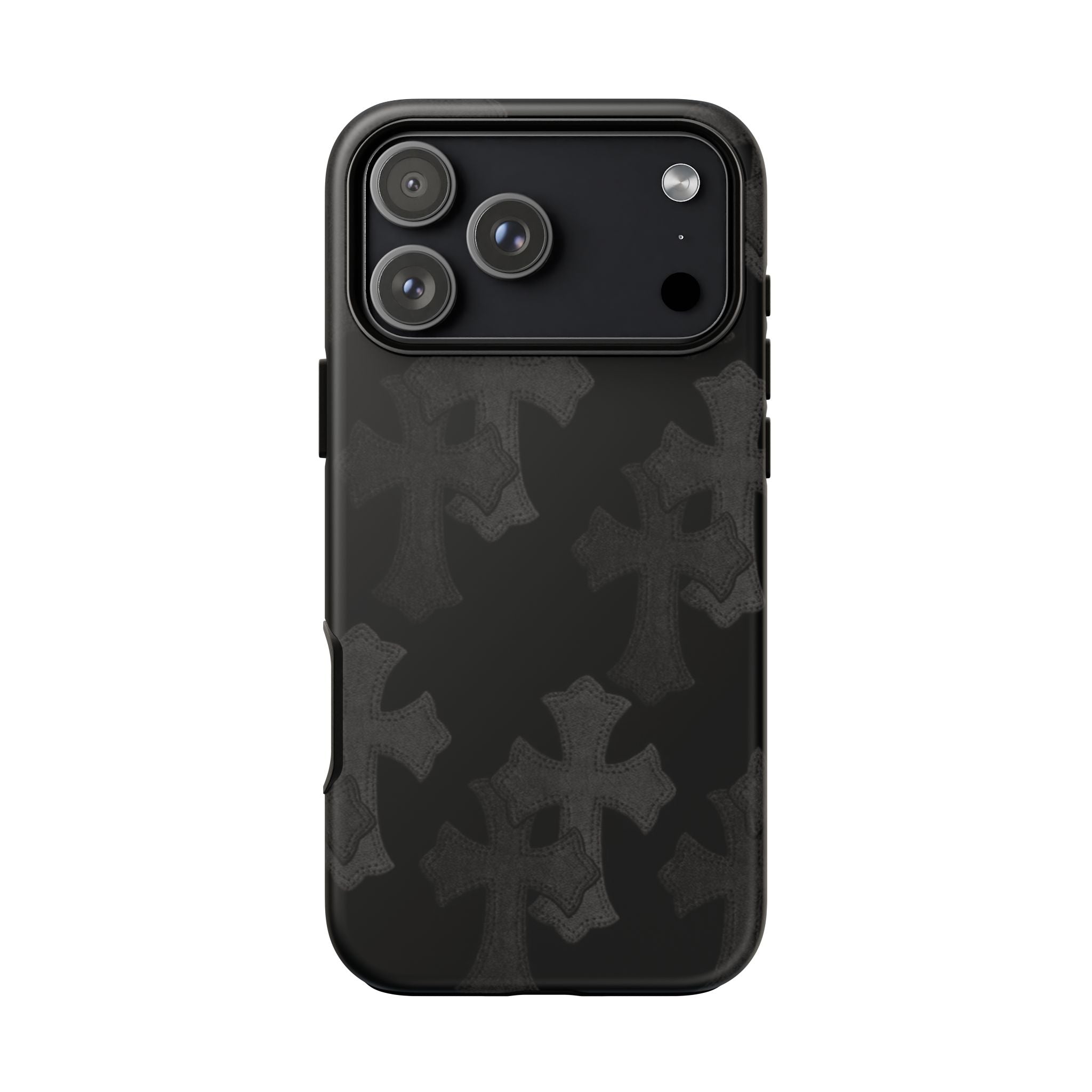 Black Cross Pattern Tough iPhone Case — Gothic Protective iPhone Cover