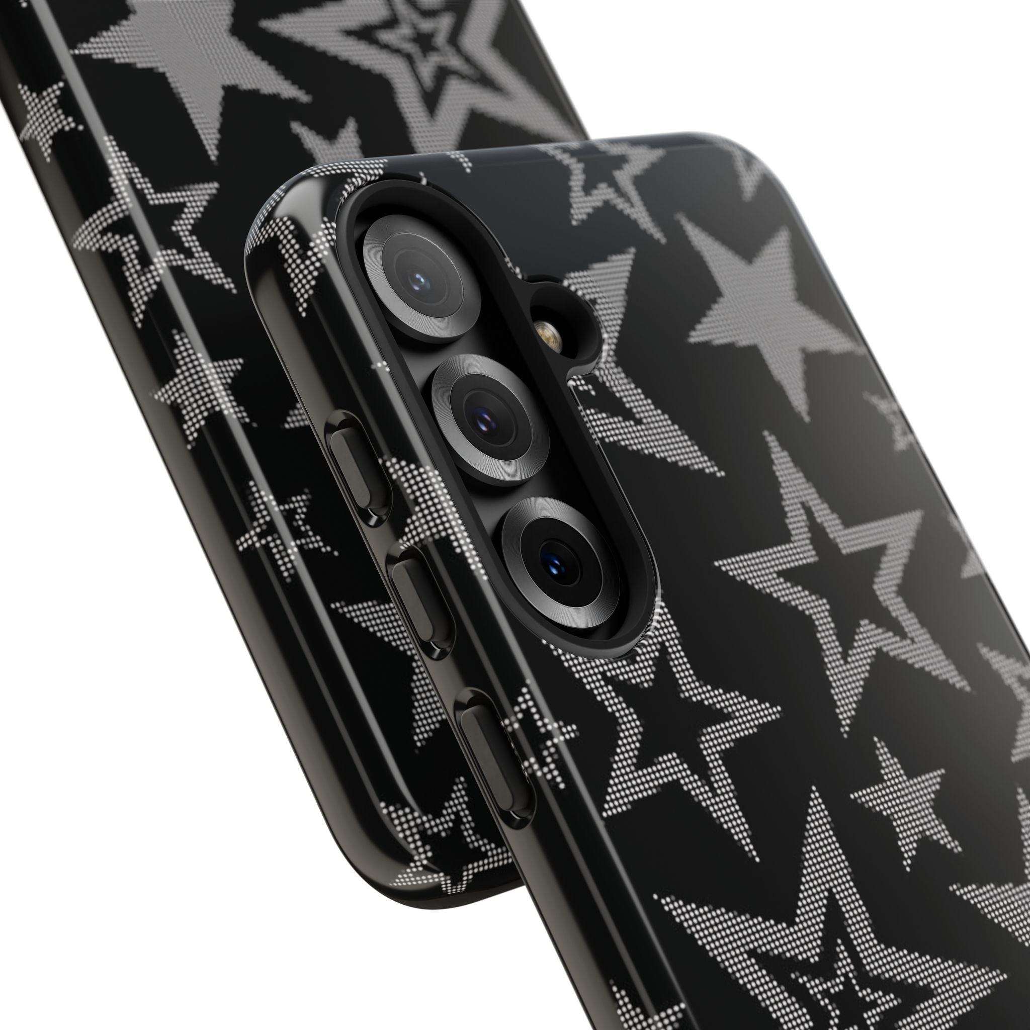 Black Star Pattern Tough Phone Case — Durable Protective Phone Cover