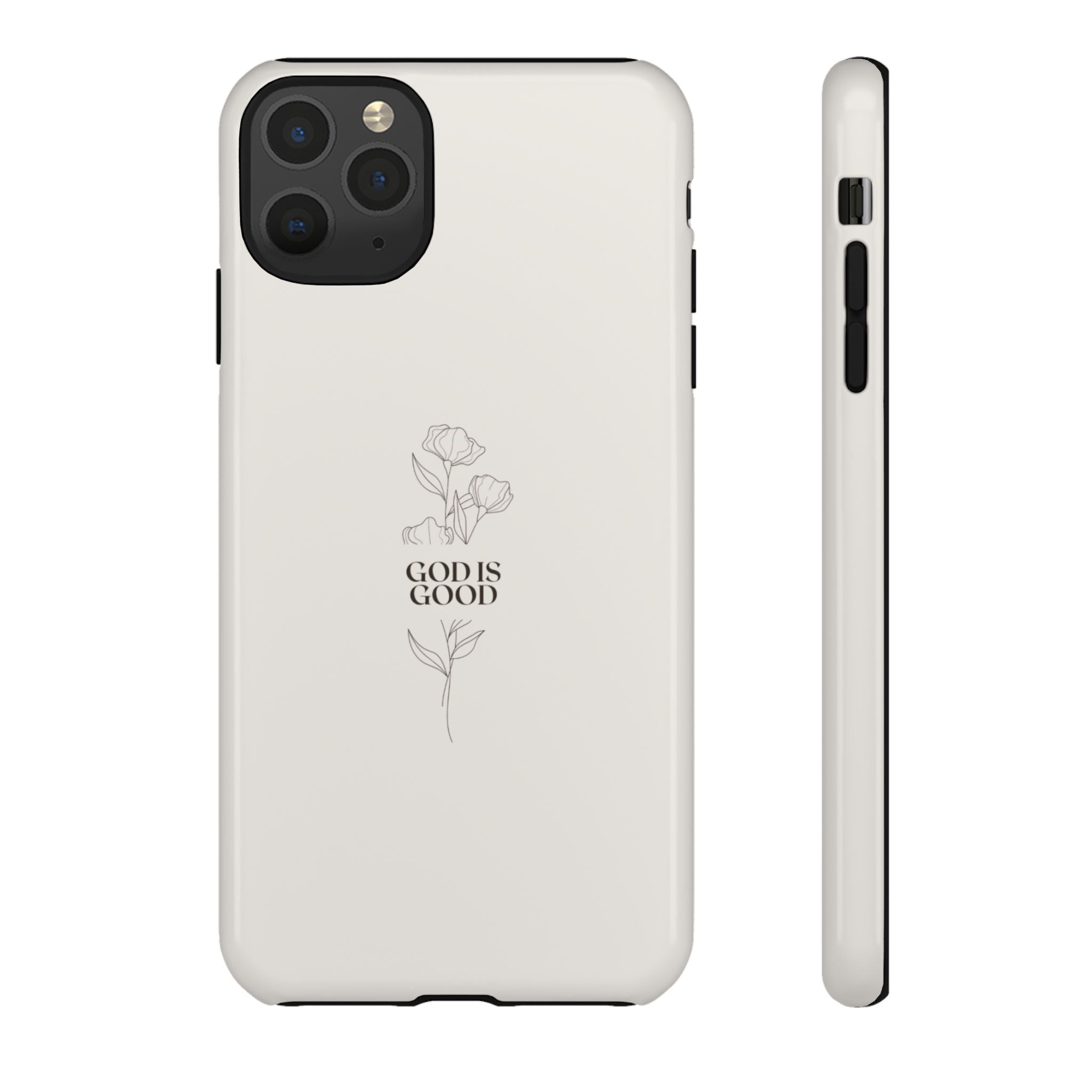 Minimal ‘God Is Good’ Floral Tough Phone Case