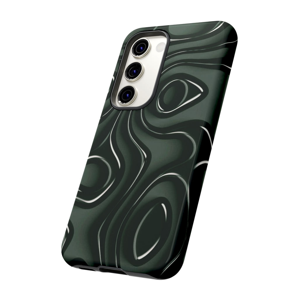 Dark Green Abstract Swirl Tough Phone Case