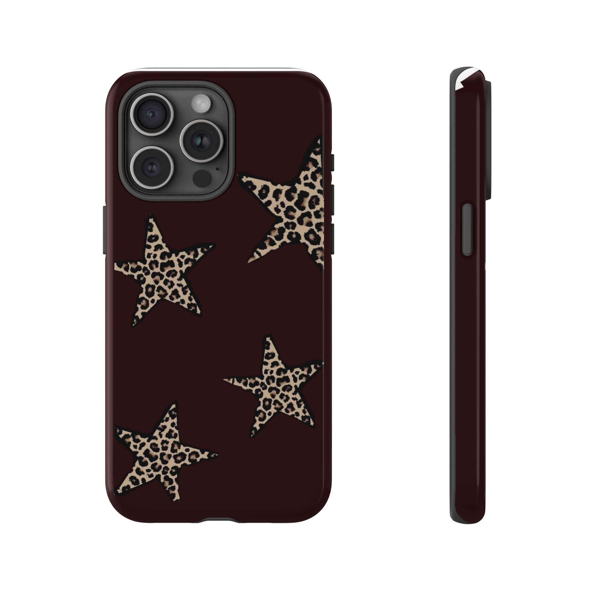 Leopard Star iPhone Case — Chic Brown Protective Tough Case