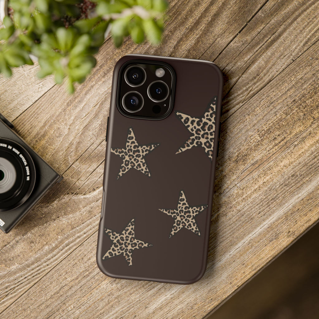 Leopard Star iPhone Case — Chic Brown Protective Tough Case