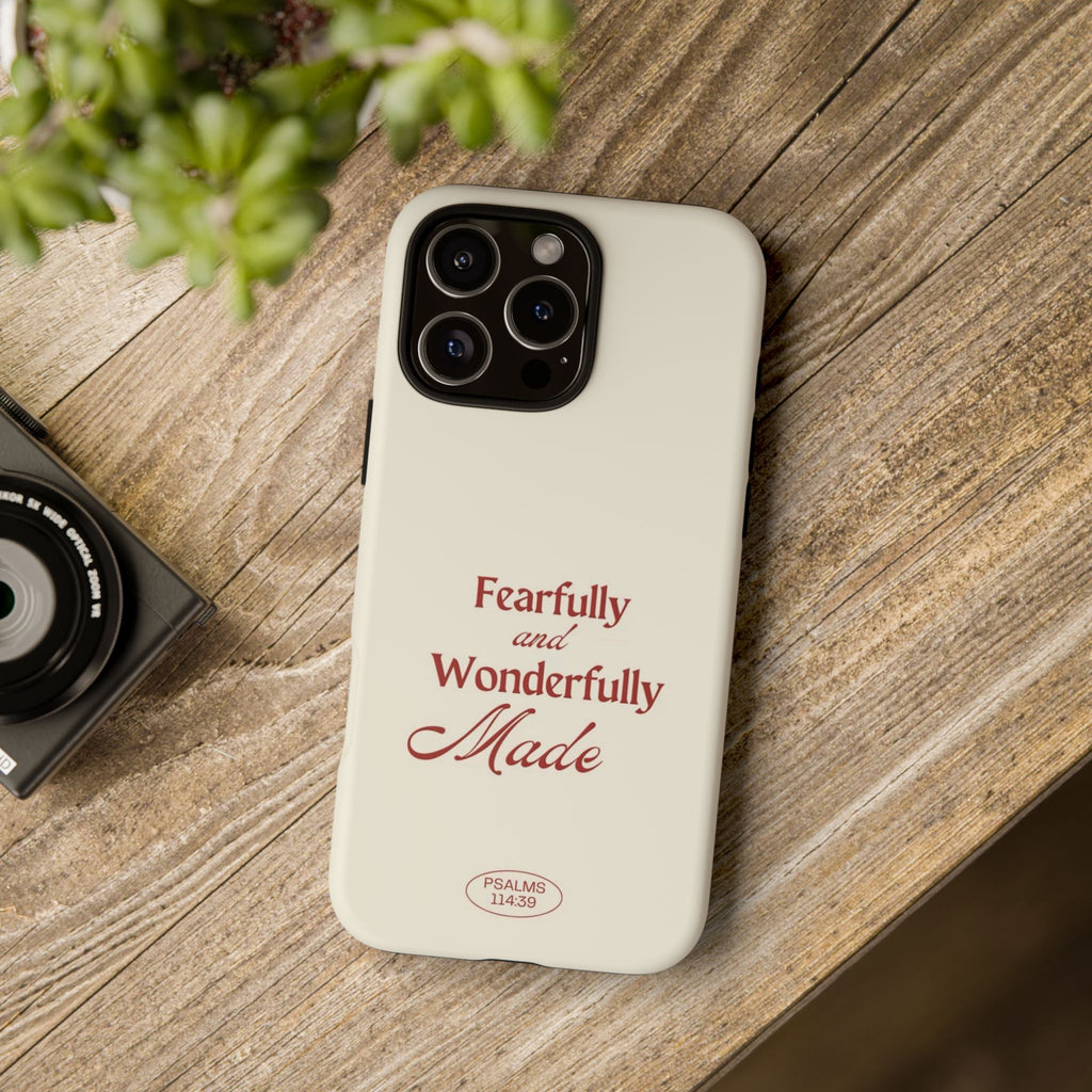Tough Phone Case — "Fearfully and Wonderfully Made" Christian Scripture Protective Case