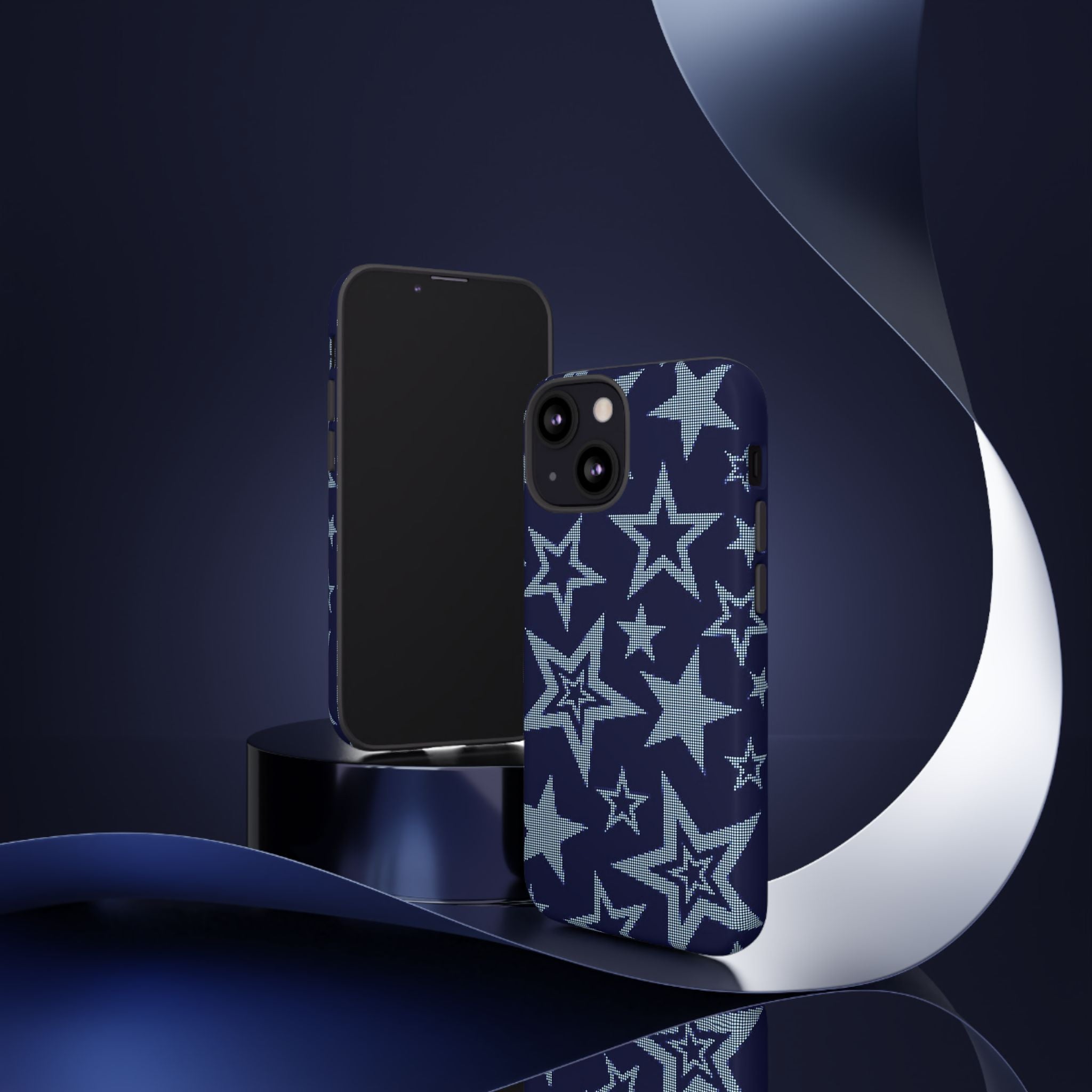 Navy Star Pattern Tough iPhone Case