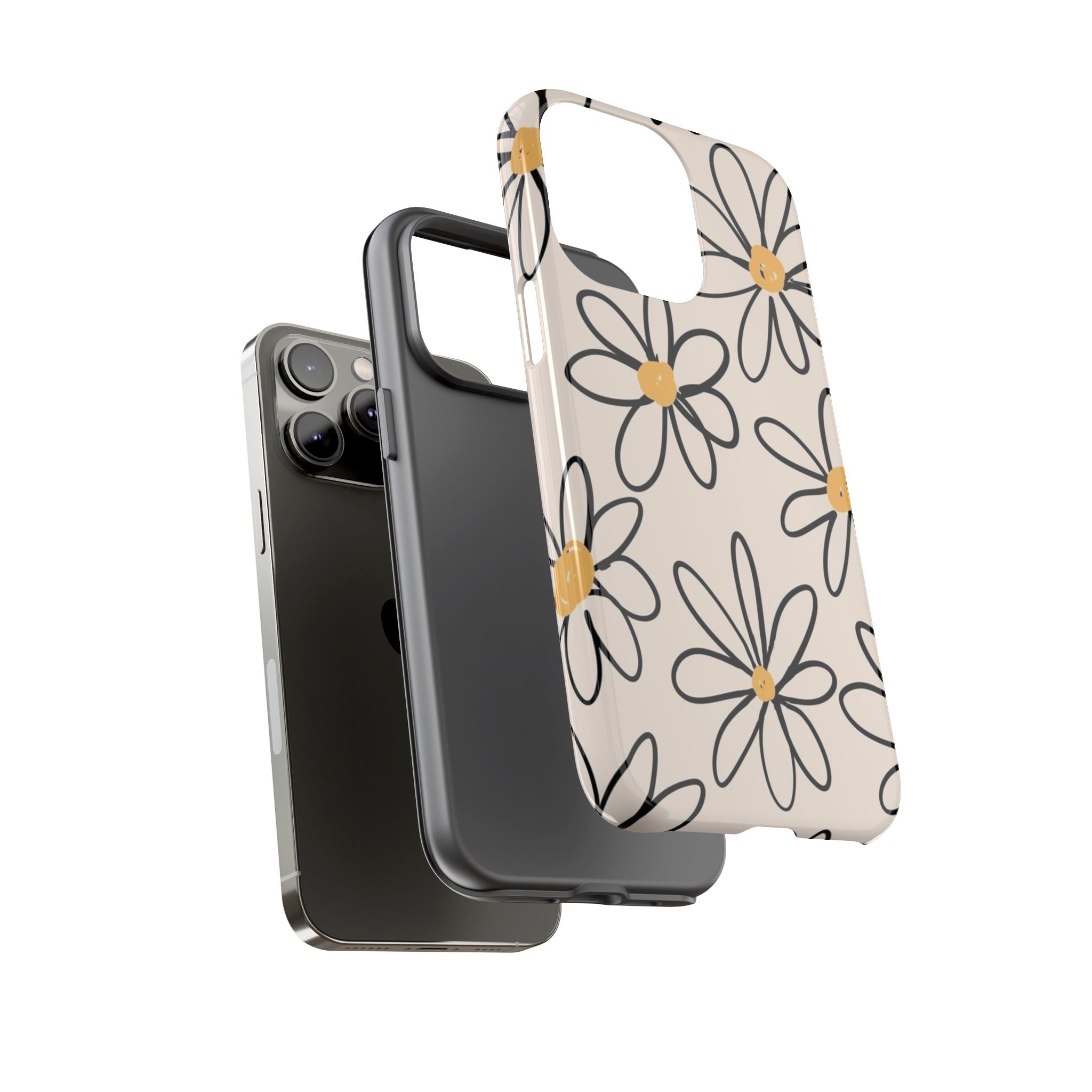 Daisy Sketch iPhone Case — Floral Protective Phone Cover