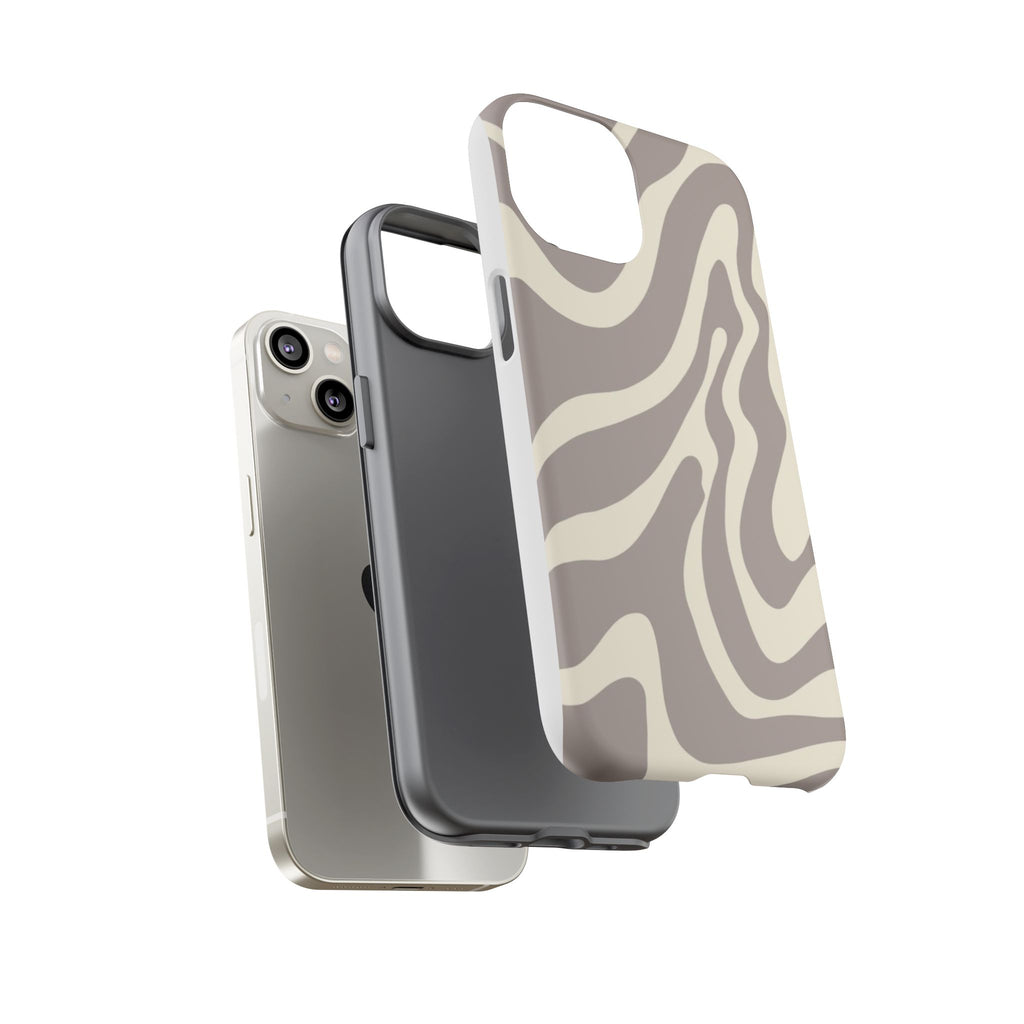 Neutral Zebra Print Tough iPhone Case
