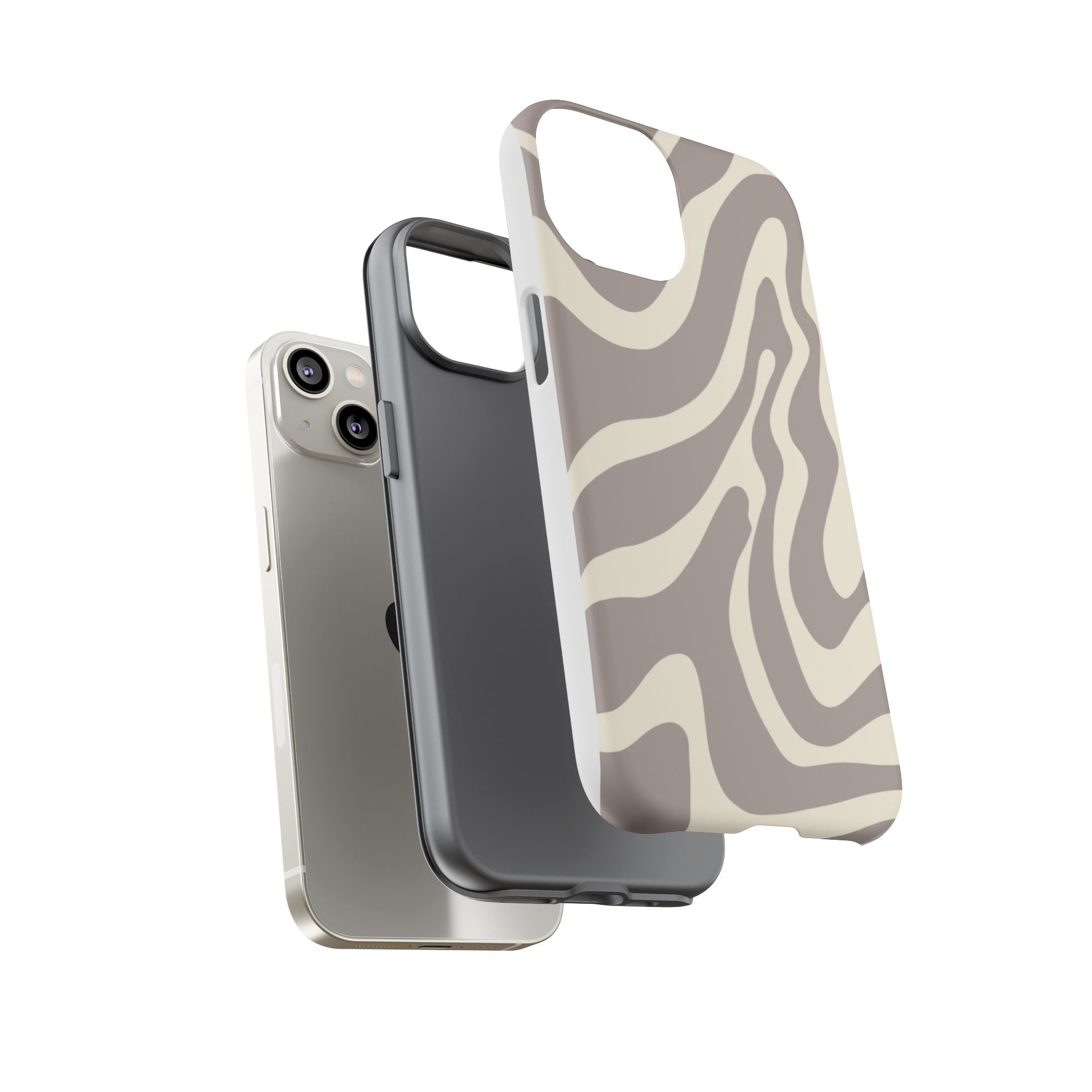 Neutral Zebra Print Tough iPhone Case